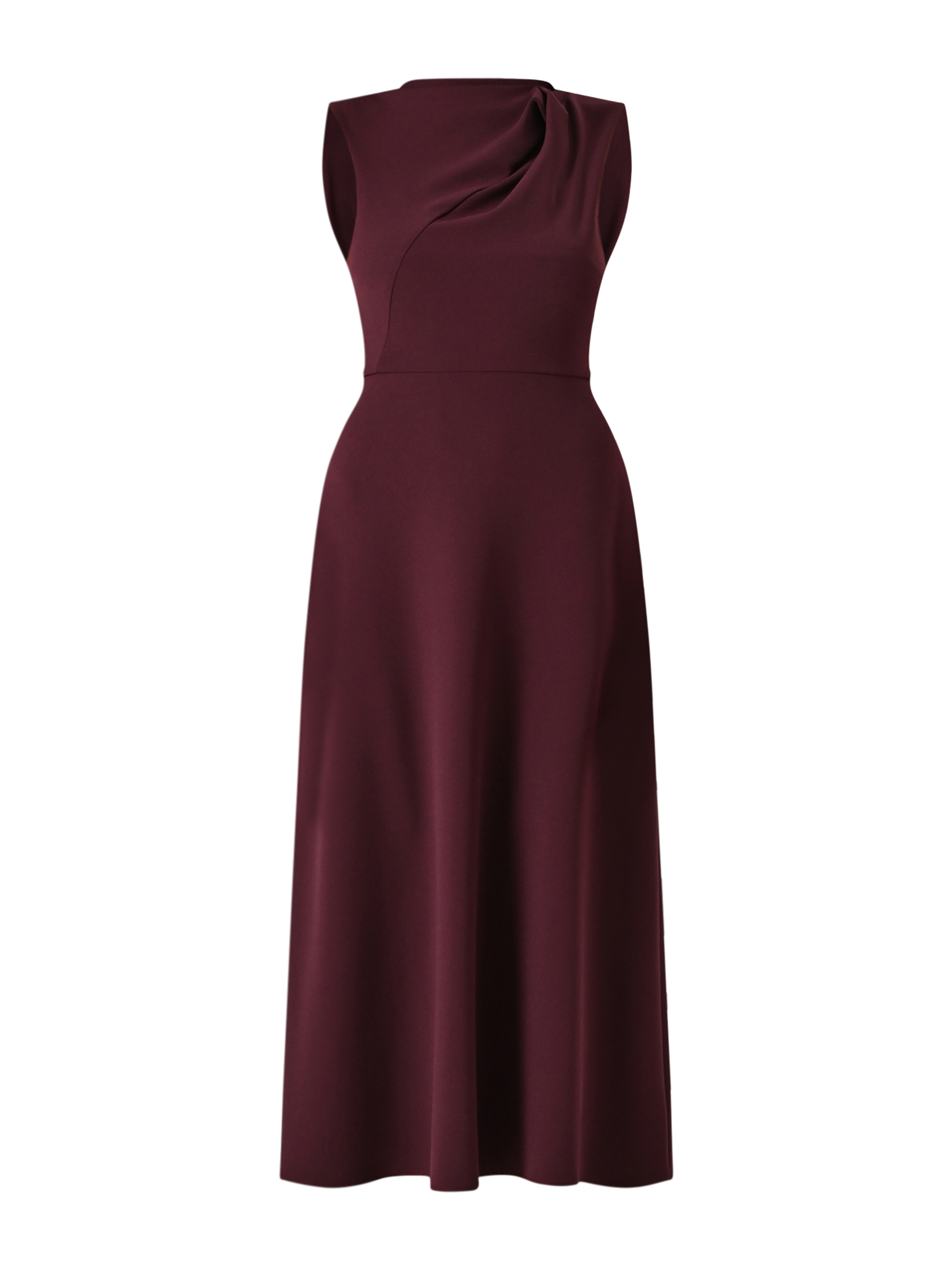 Midi Dress with Stand-Up Collar