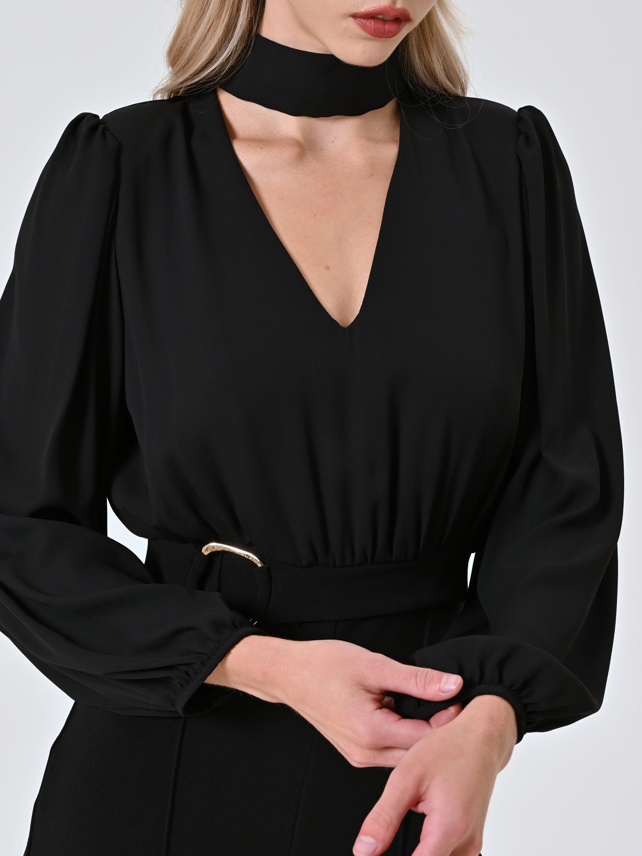 Black Jumpsuit with Buckle