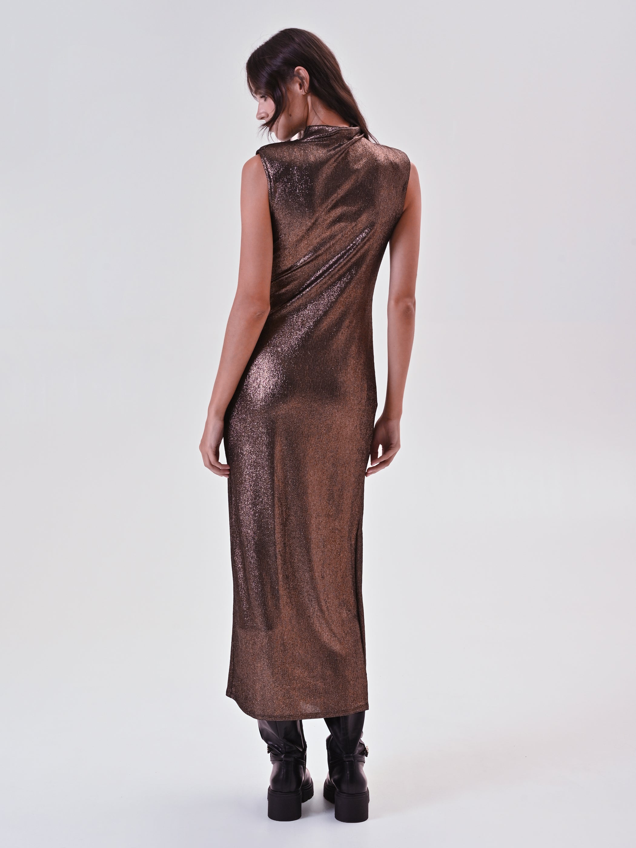 Draped Bronze Dress