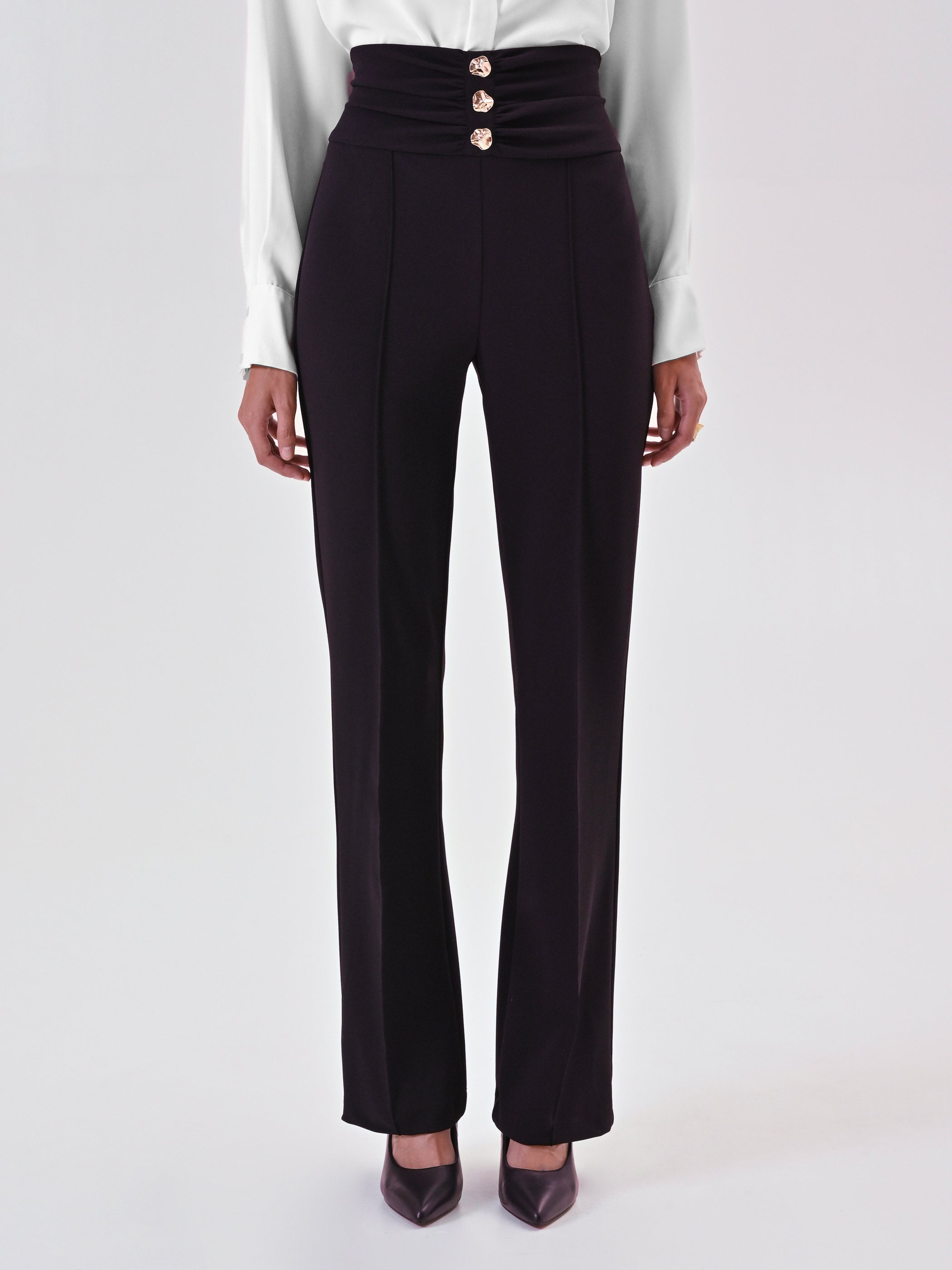 Trousers with Decorative Buttons