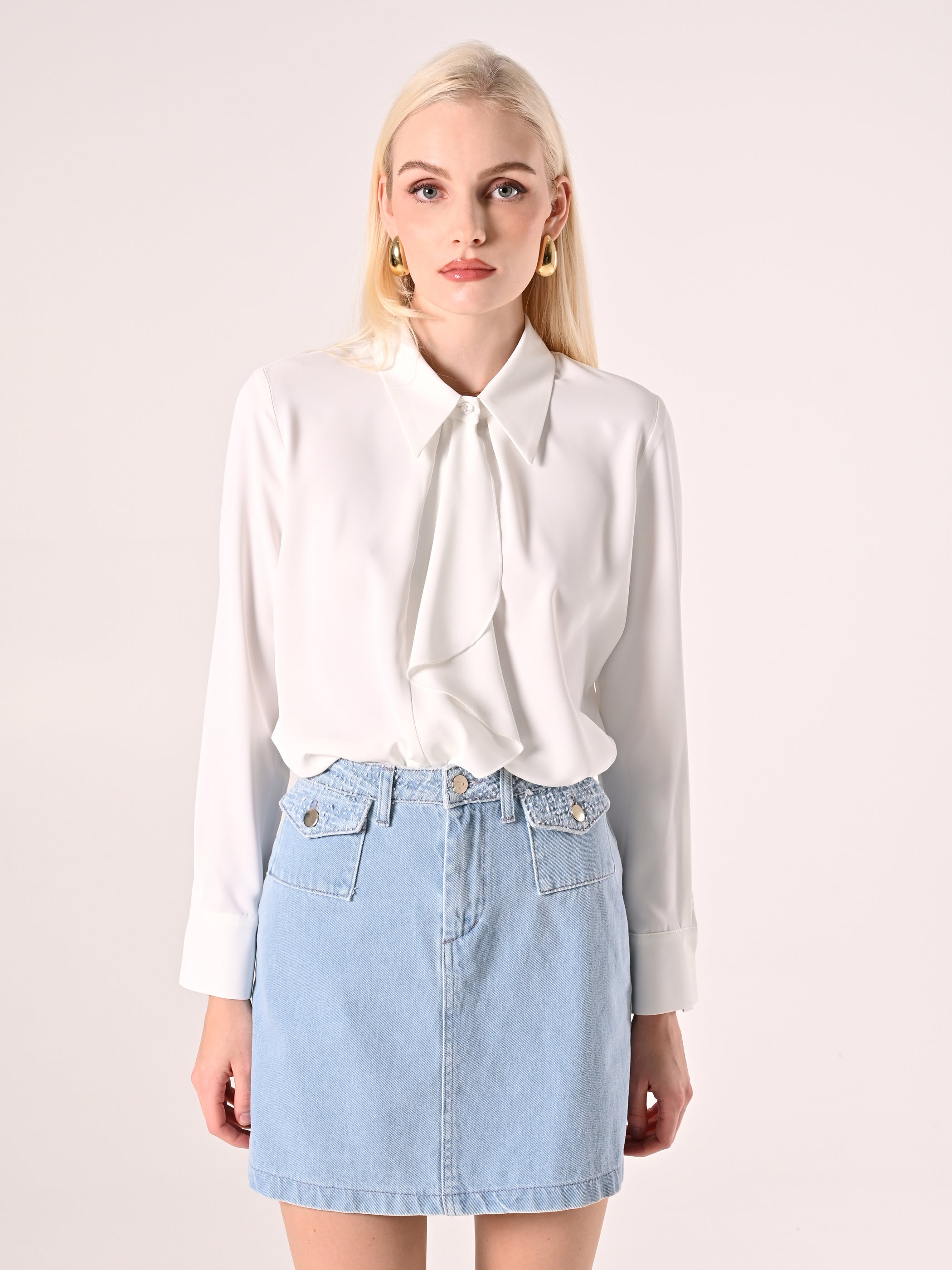 White Blouse with Collar