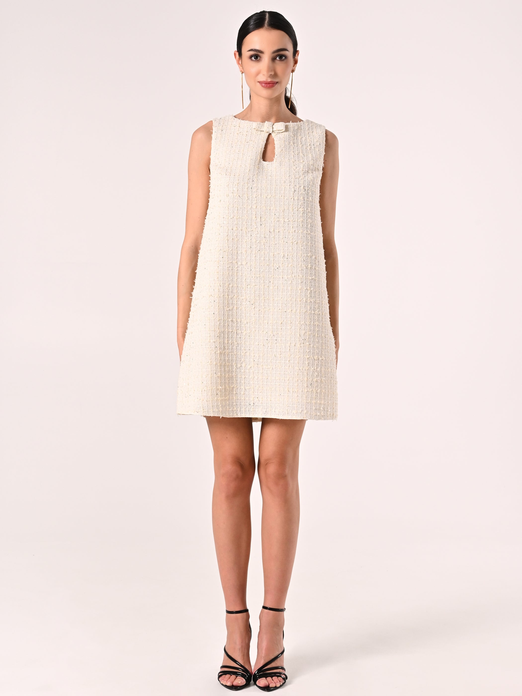 Robe à nœud en tweed