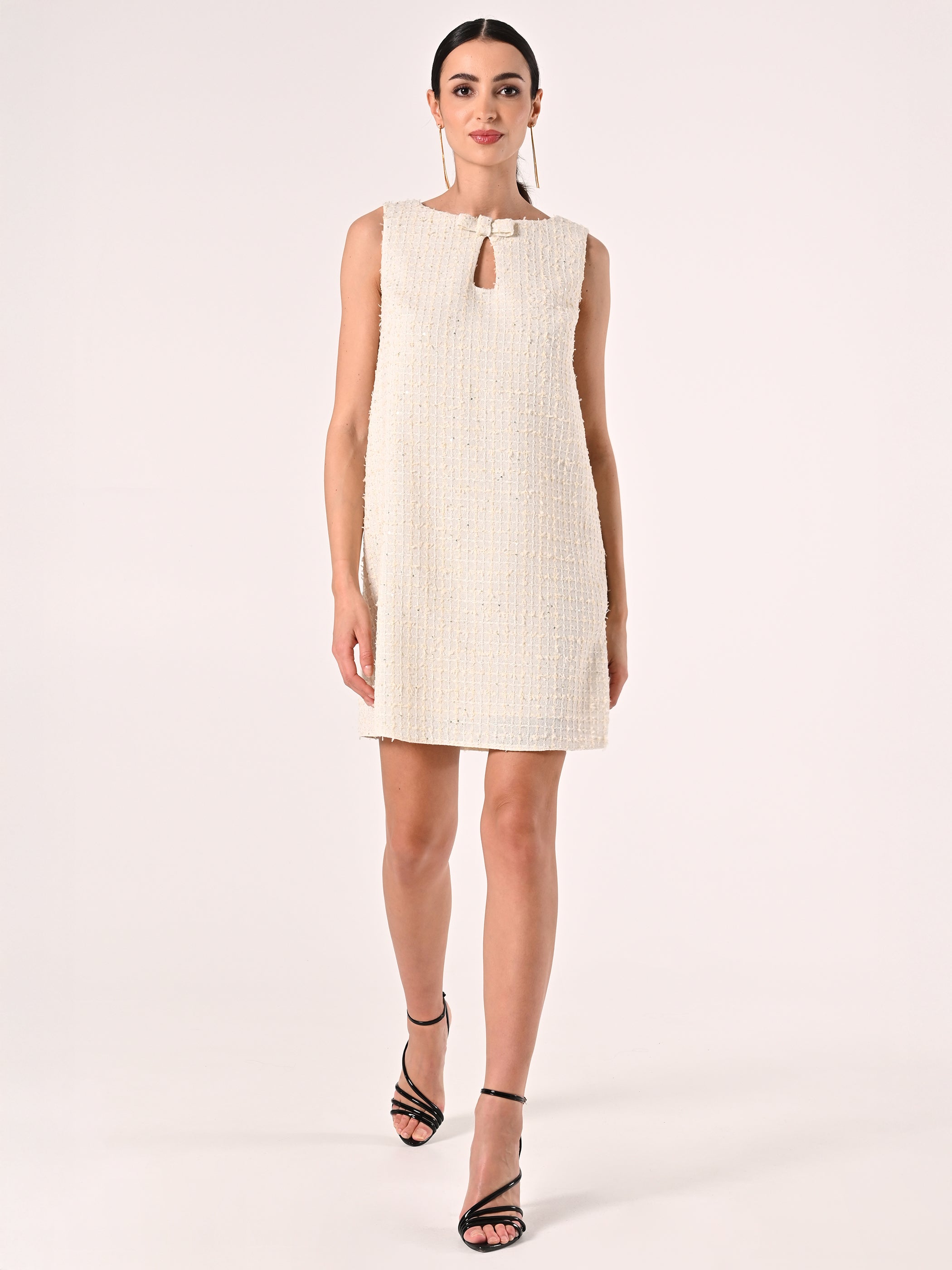 Robe à nœud en tweed