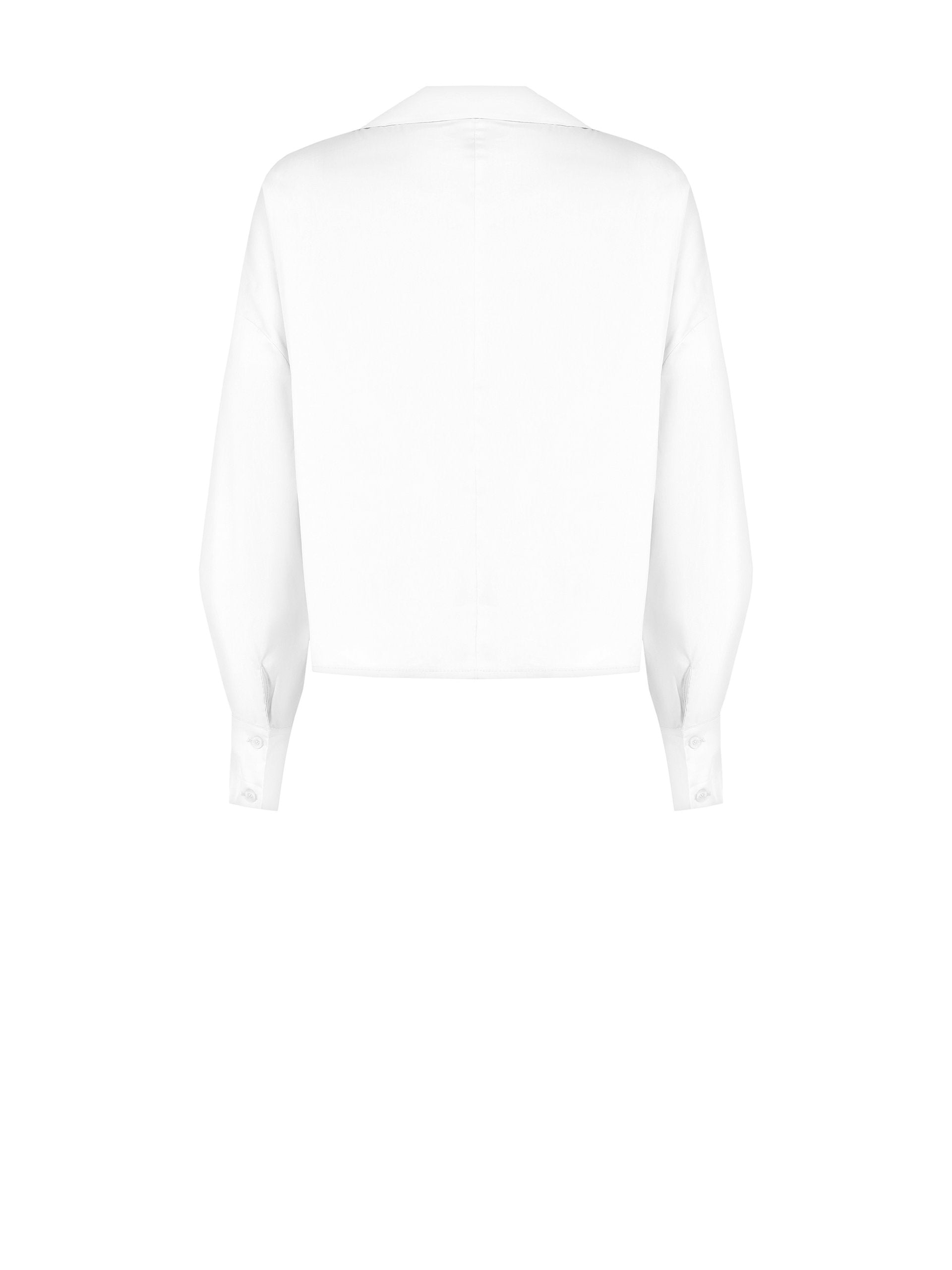 Asymmetrical Balloon Shirt in Cotton Blend with V-Neck