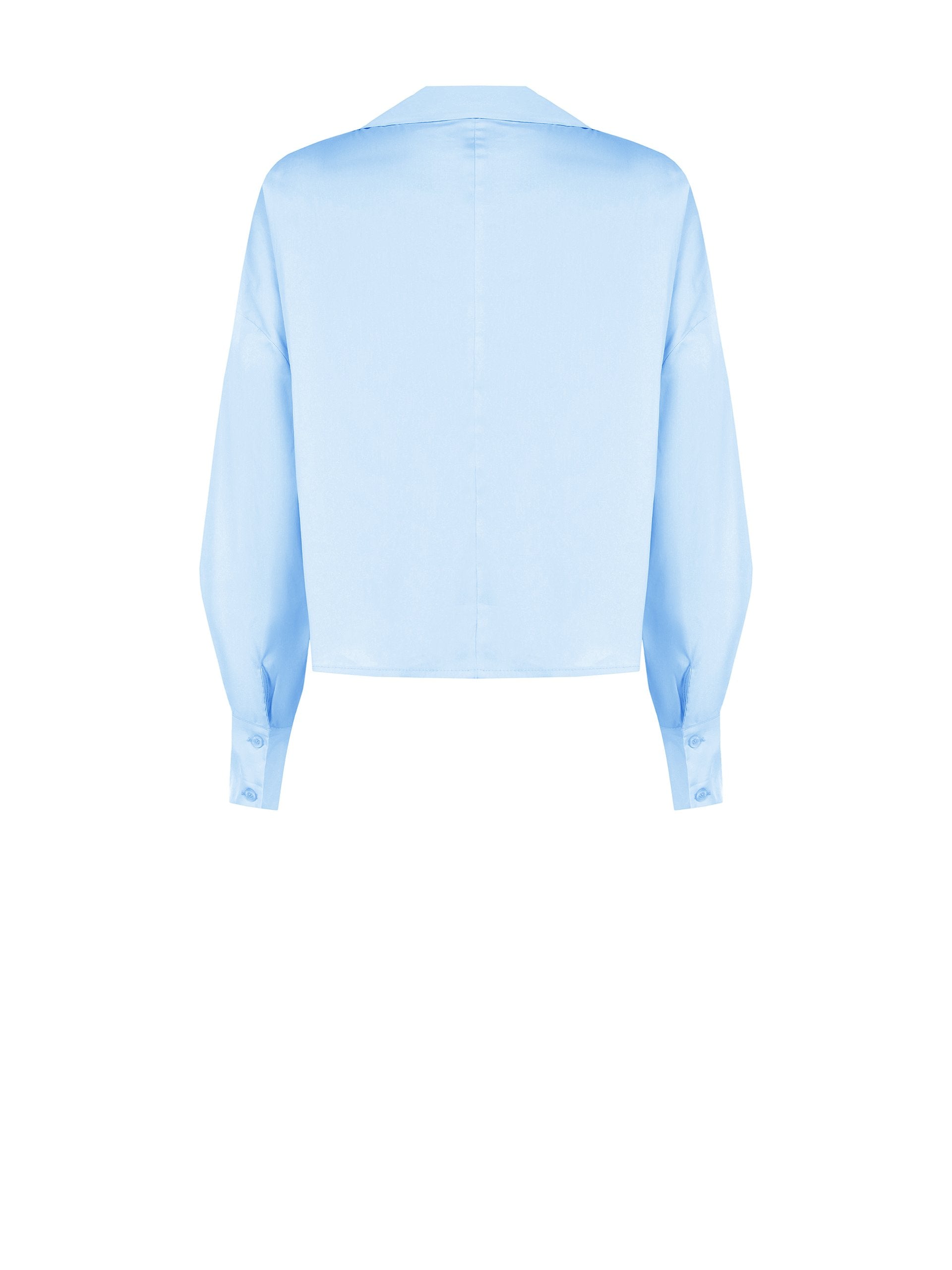 Asymmetrical Balloon Shirt in Cotton Blend with V-Neck
