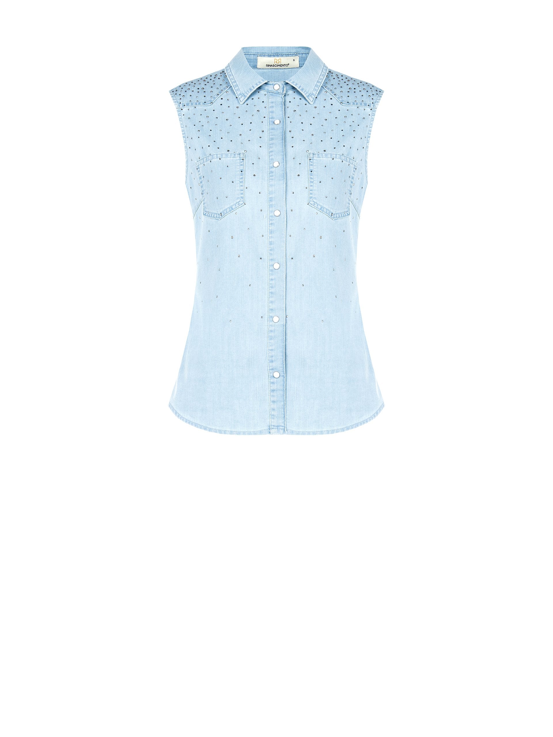 Sleeveles denim shirt