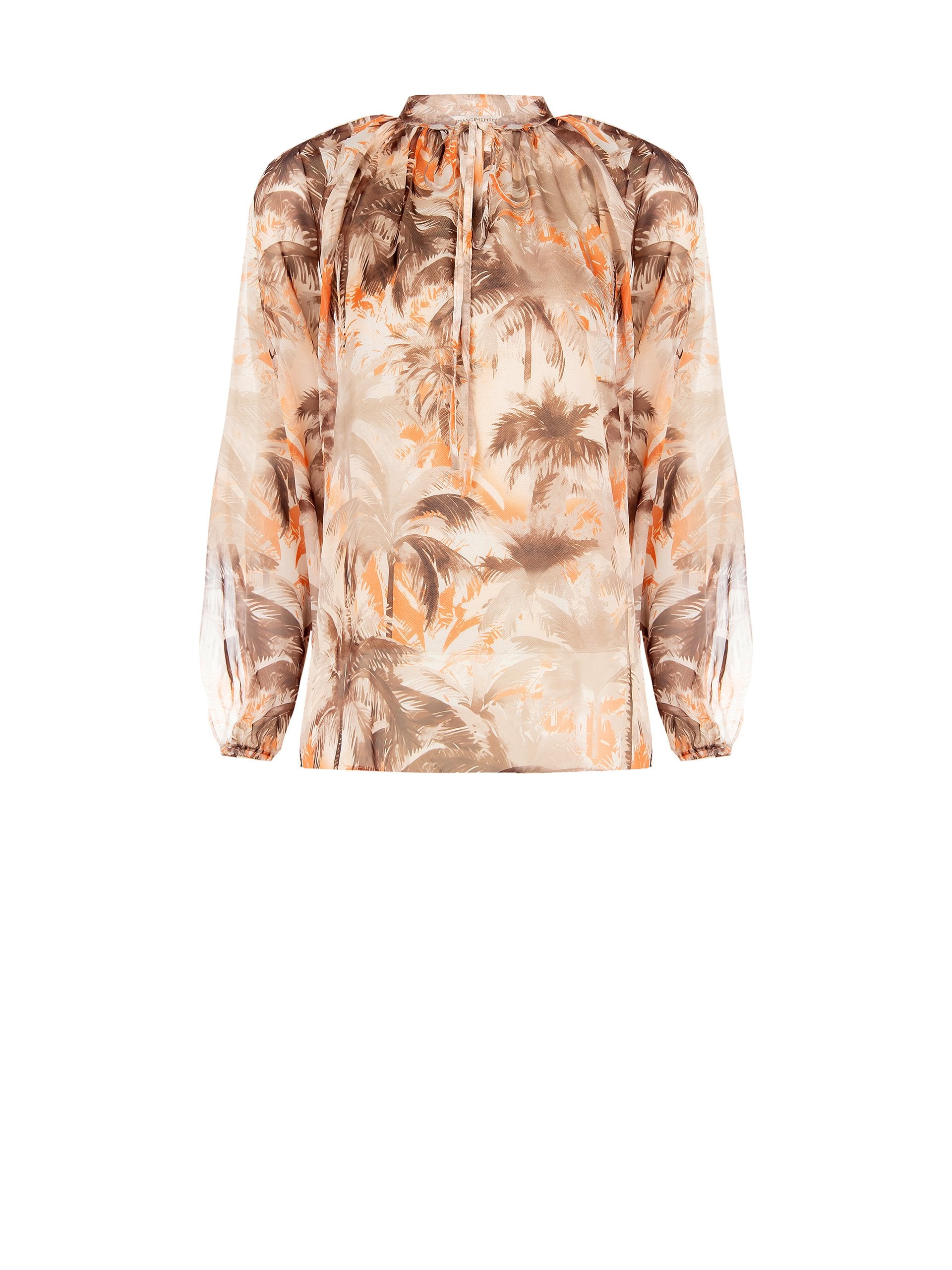Palm Tree Print Blouse