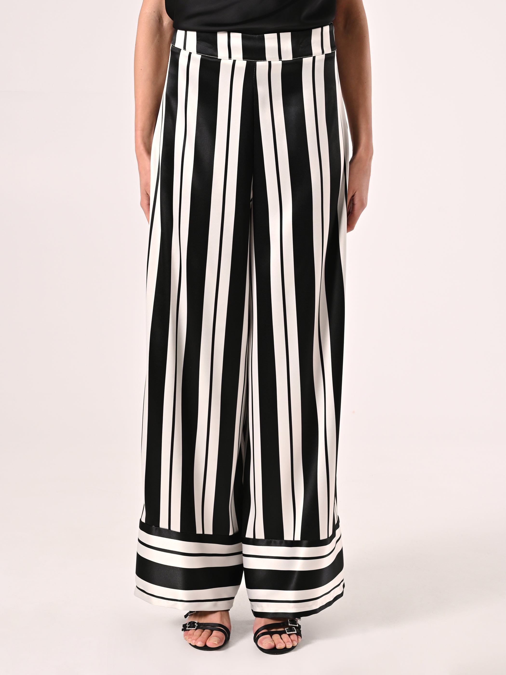 Black & White Striped Trousers