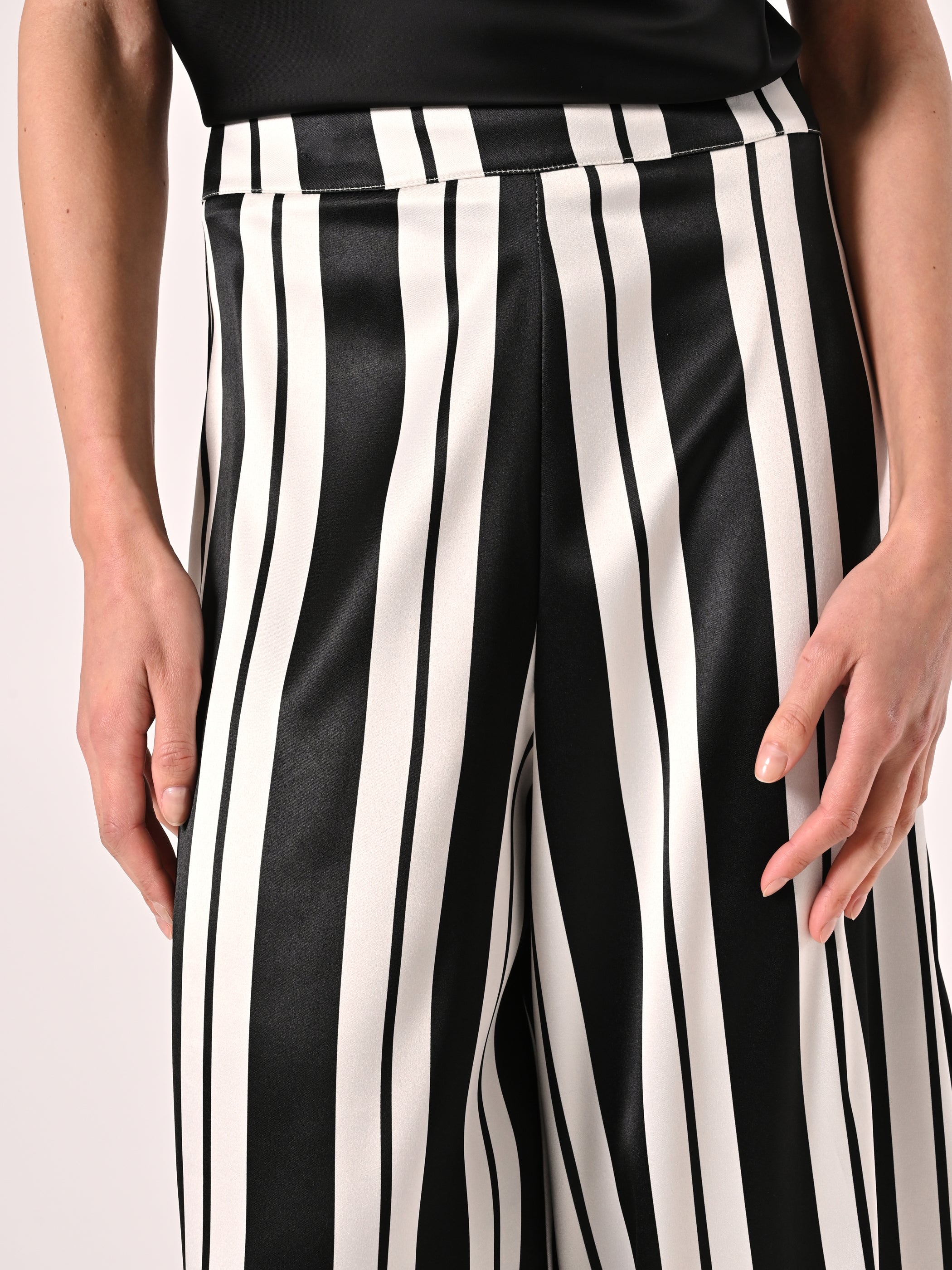 Black & White Striped Trousers