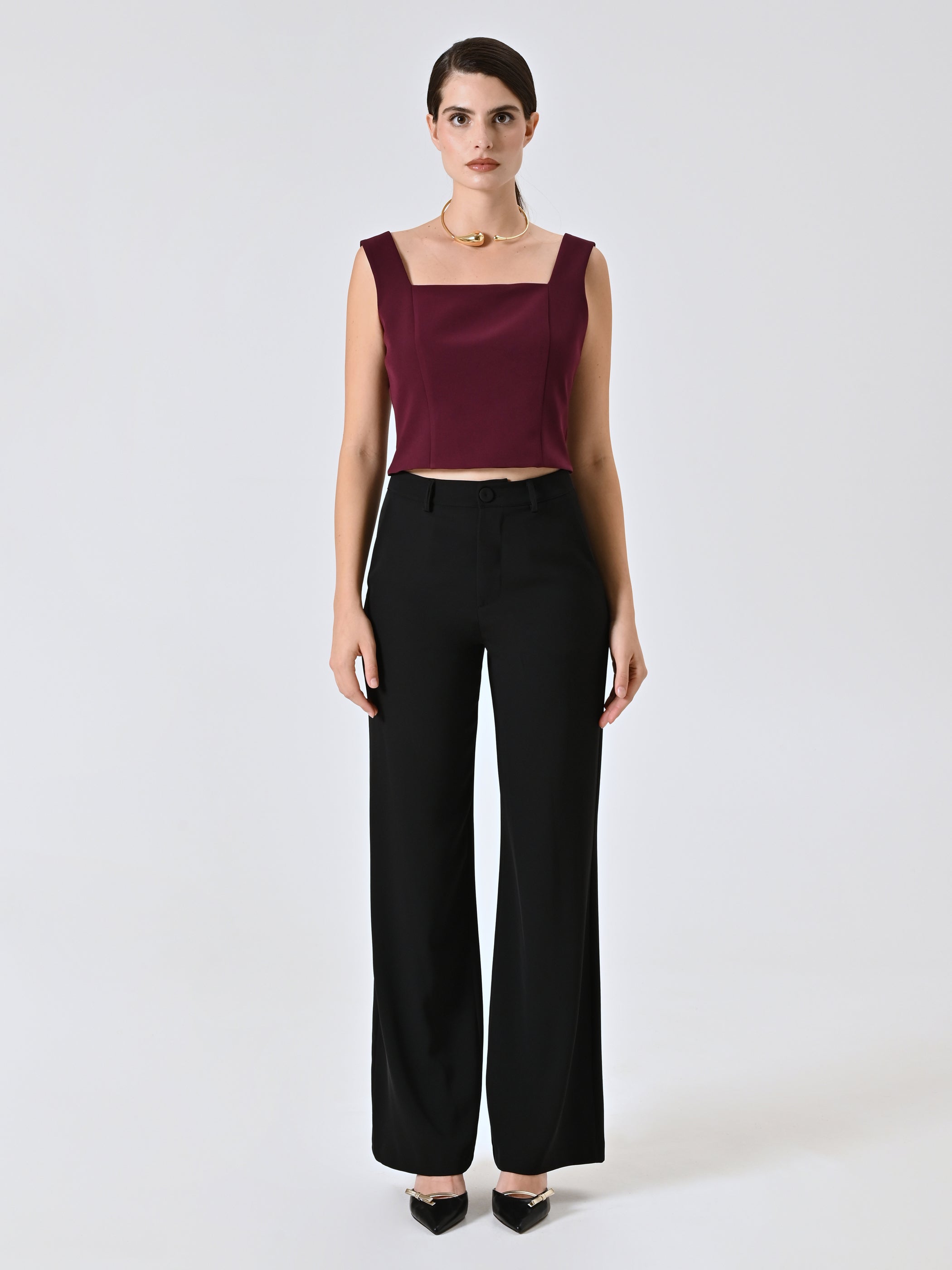 Pantalon noir en cady