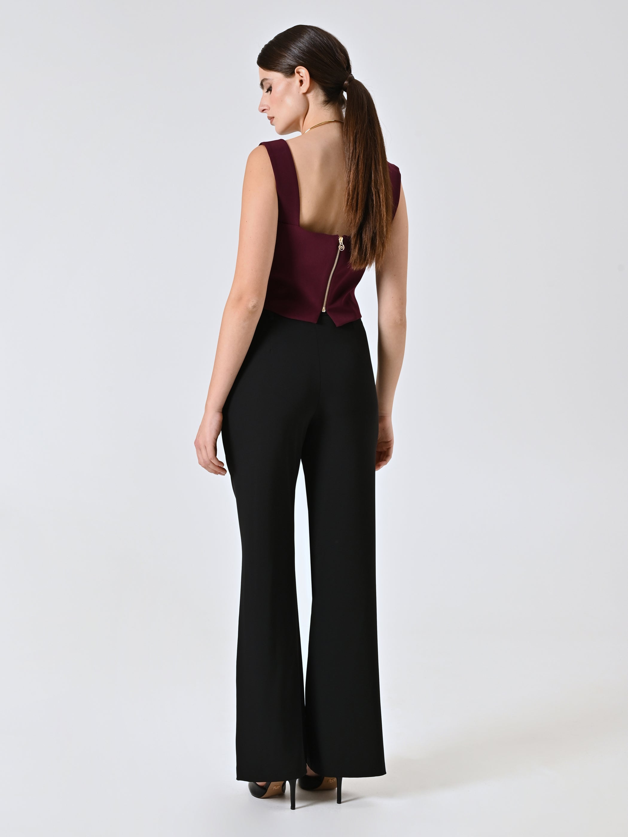 Pantalon noir en cady