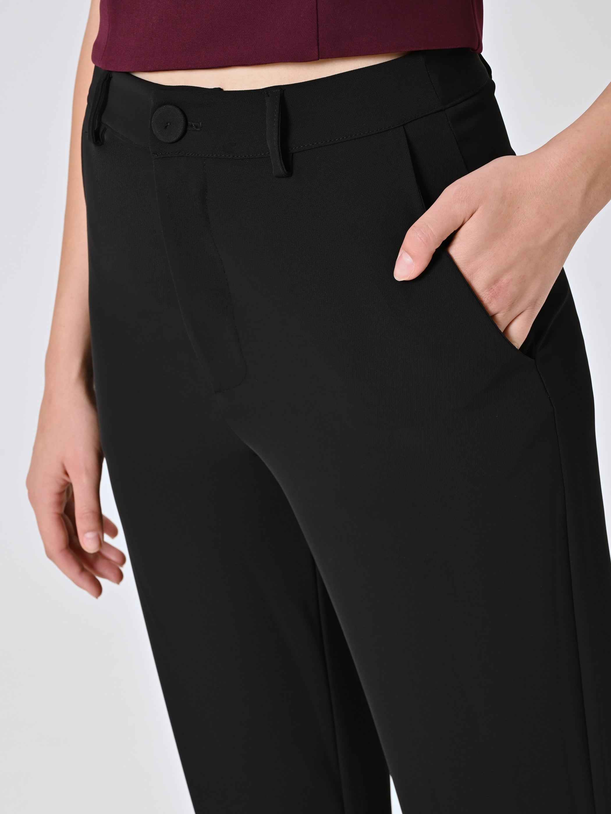 Pantalon noir en cady