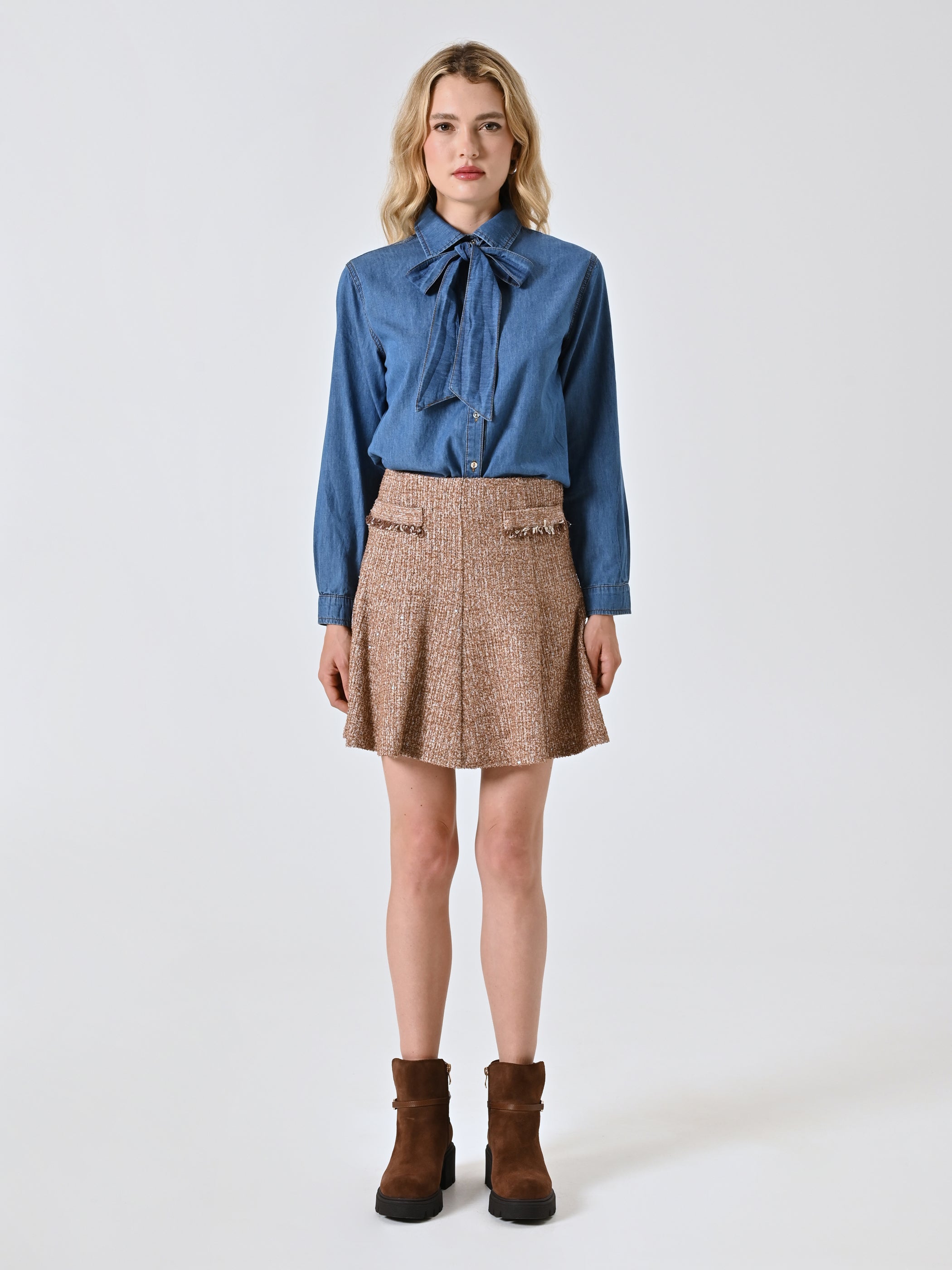 Sequined Tweed Skirt