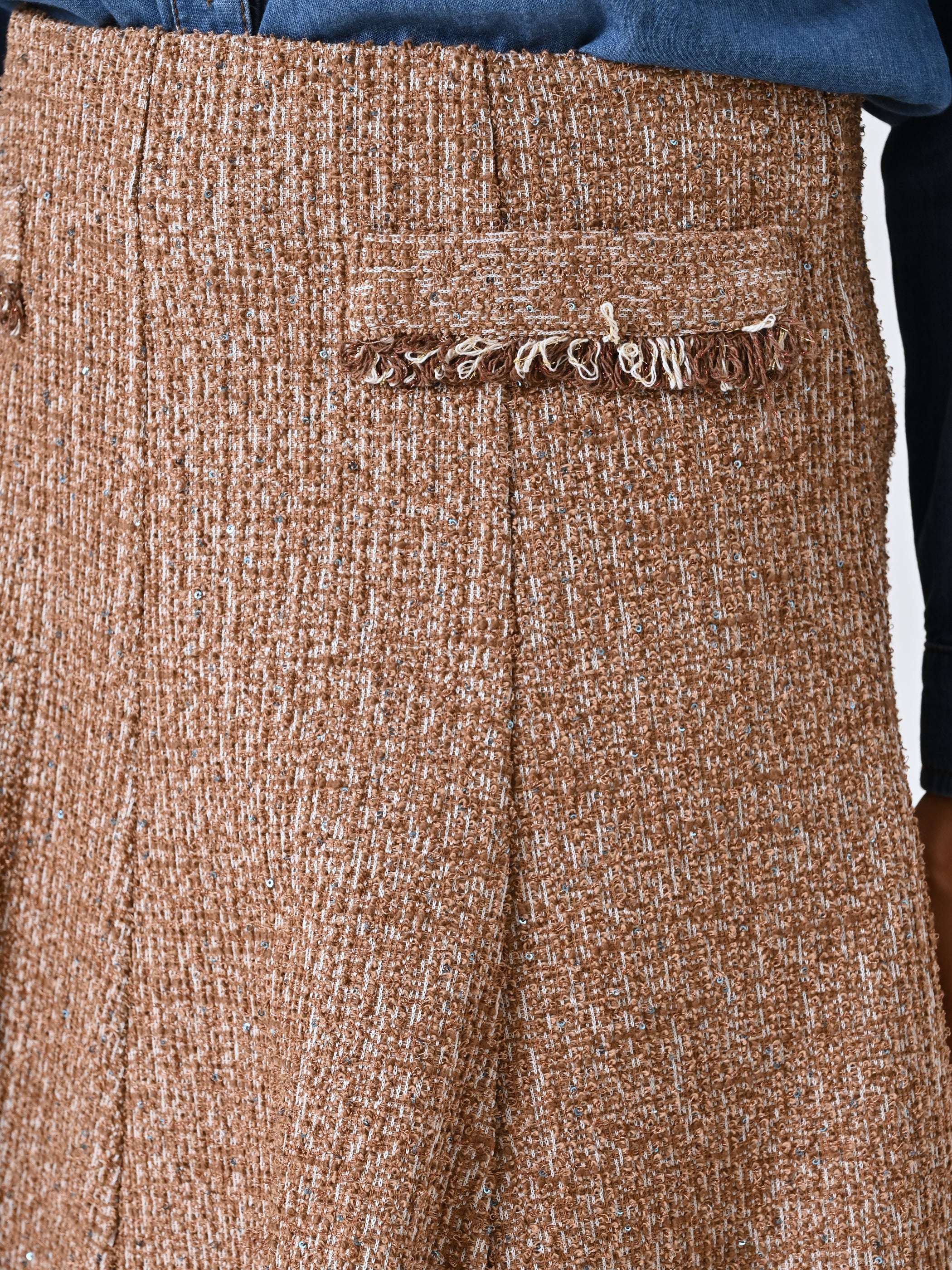 Sequined Tweed Skirt
