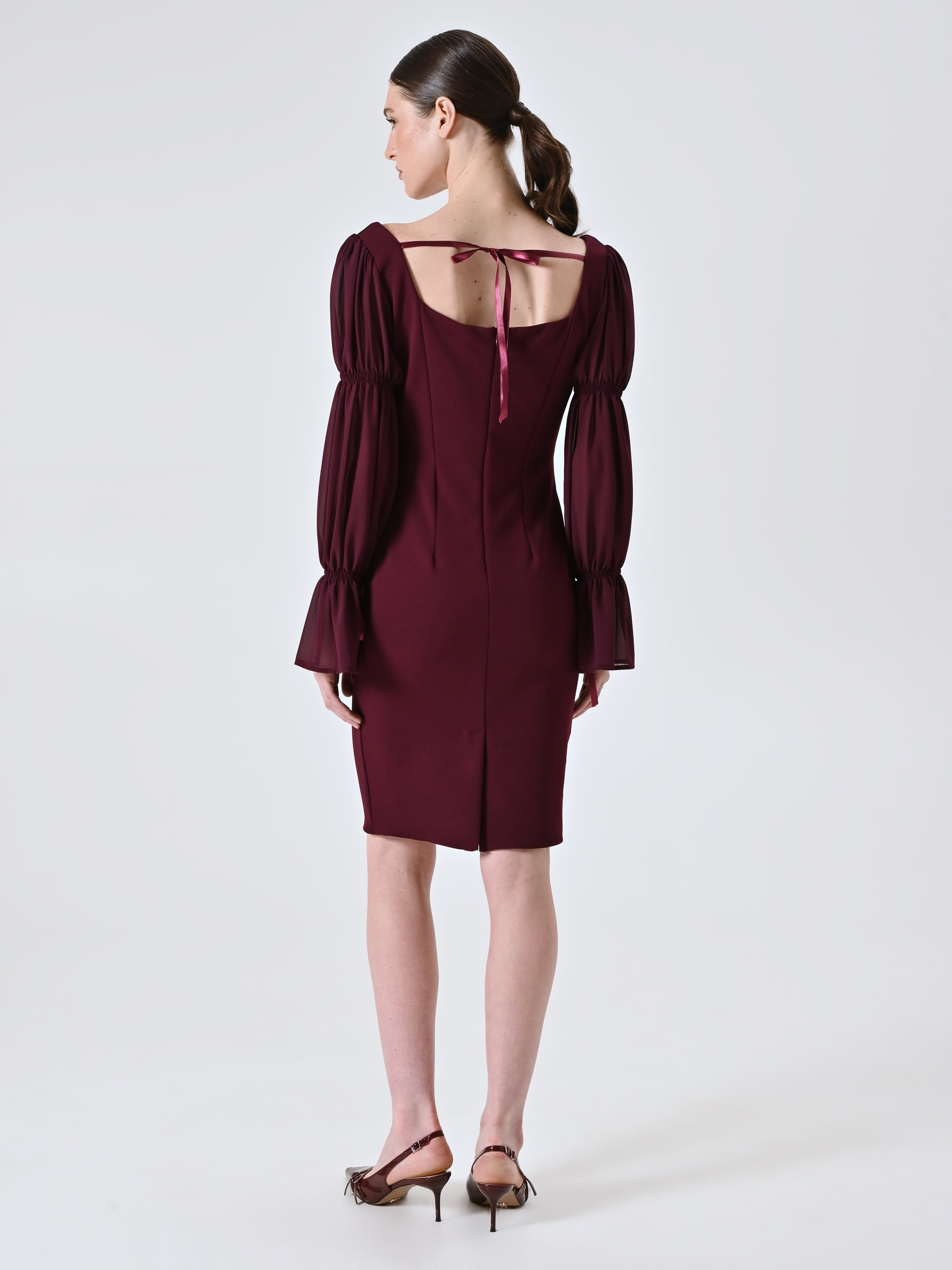 Dress with Puff Sleeves