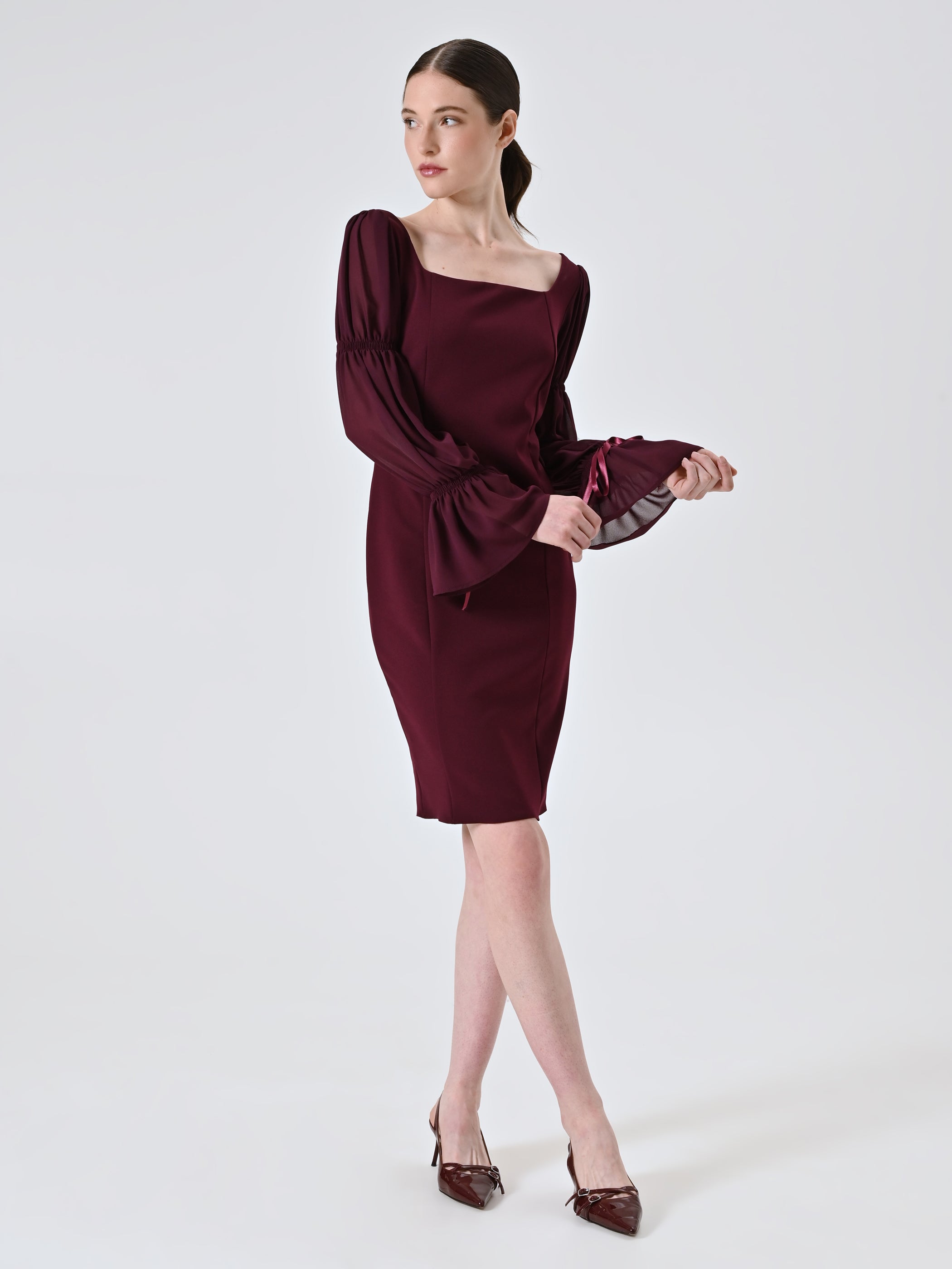 Dress with Puff Sleeves