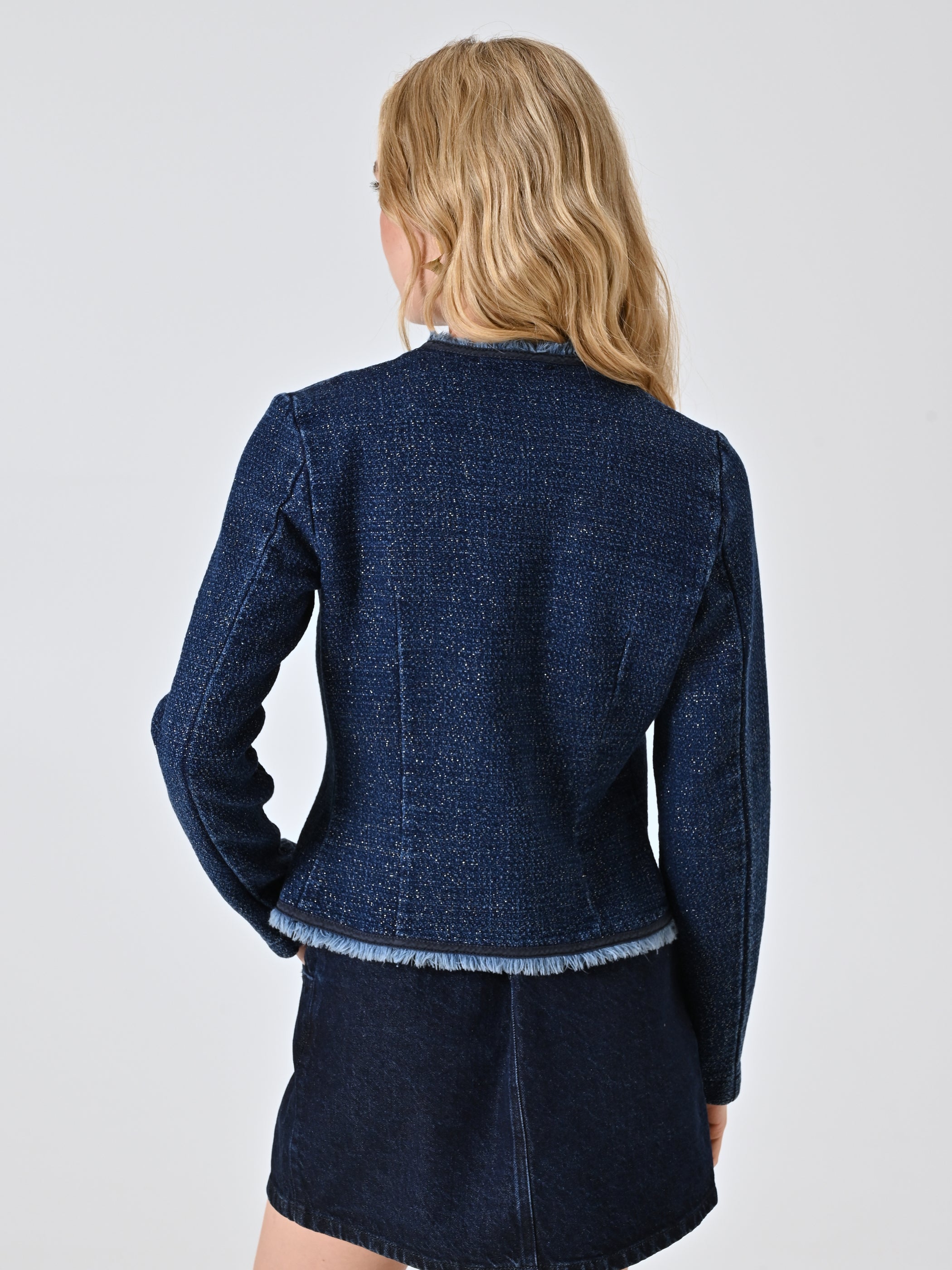 Denim Jacket with Lurex Details