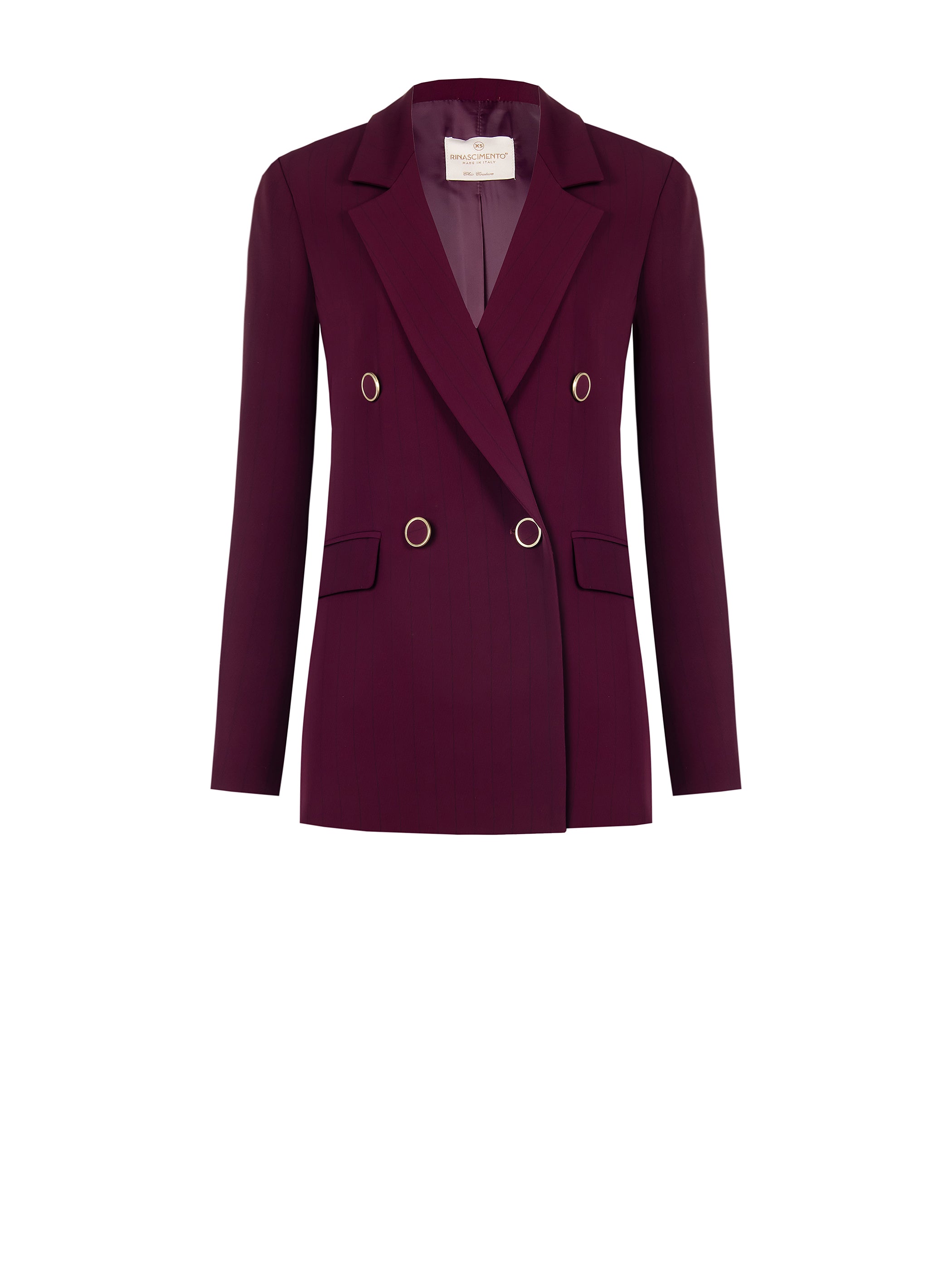 Burgundy Blazer with Black Stripe