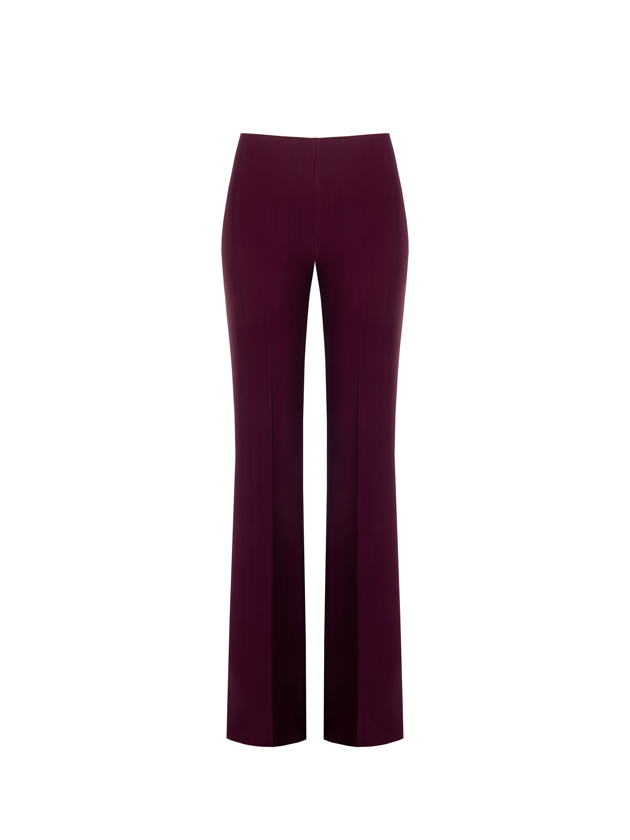 Burgundy Trousers with Black Stripe