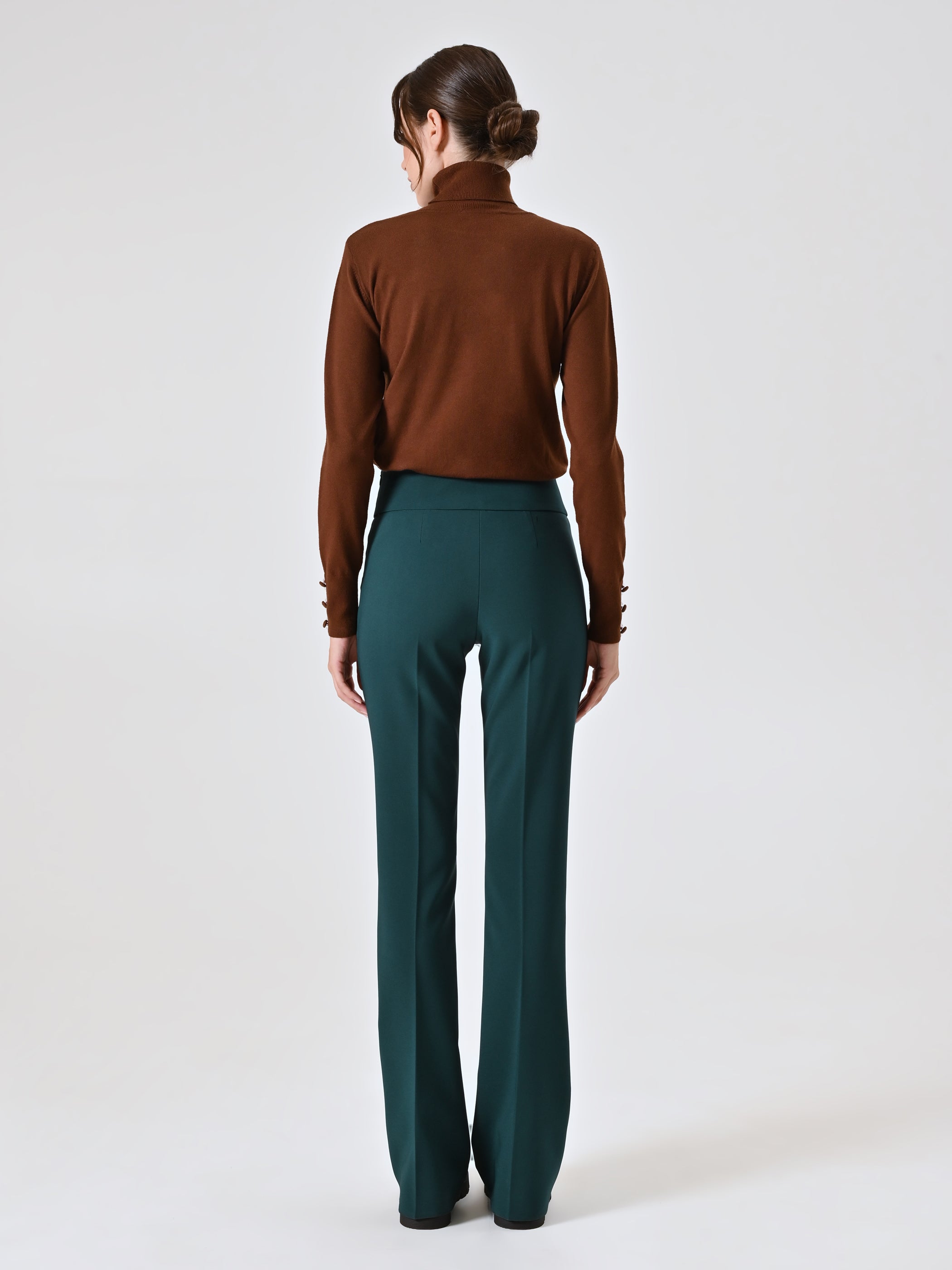 Flared Trousers in Technical Fabric