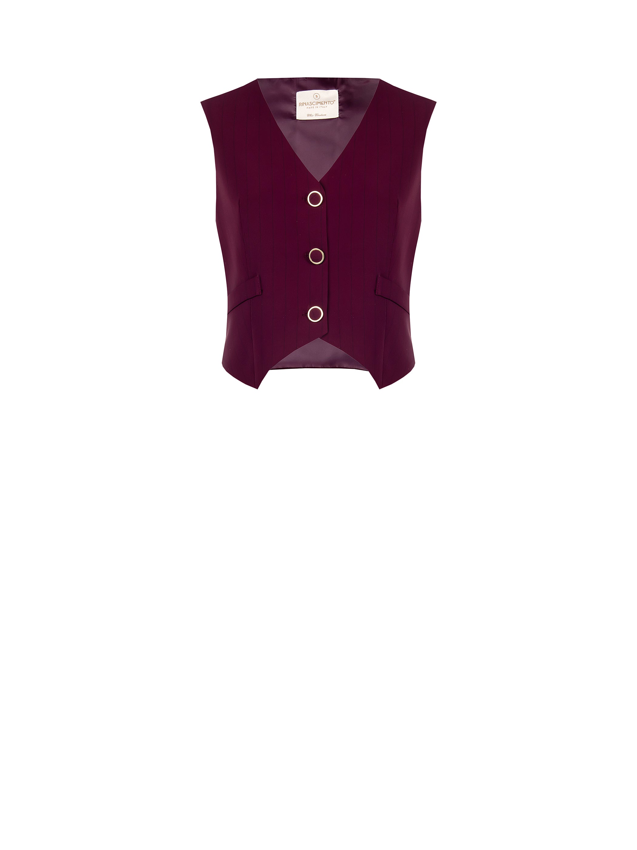 Burgundy Waistcoat with Black Stripe