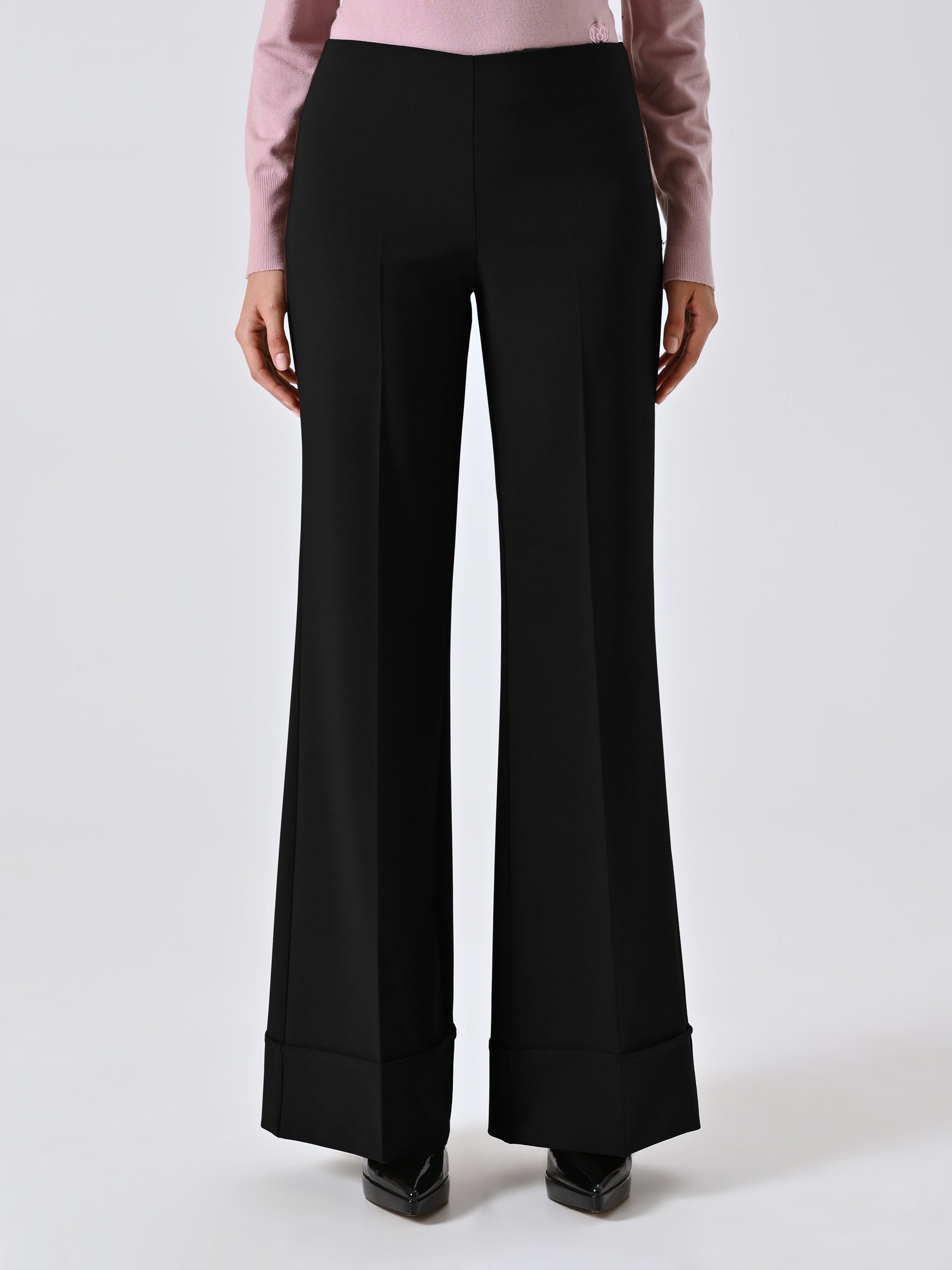 Pantalon large à revers maxi en tissu technique