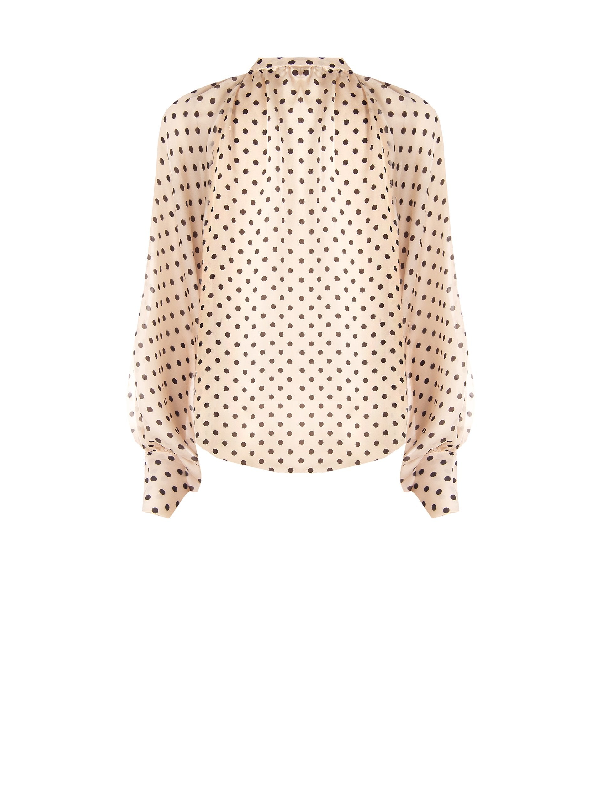 Polka-Dot Flowy Blouse