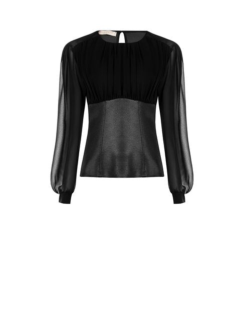 Leather Detailed Blouse