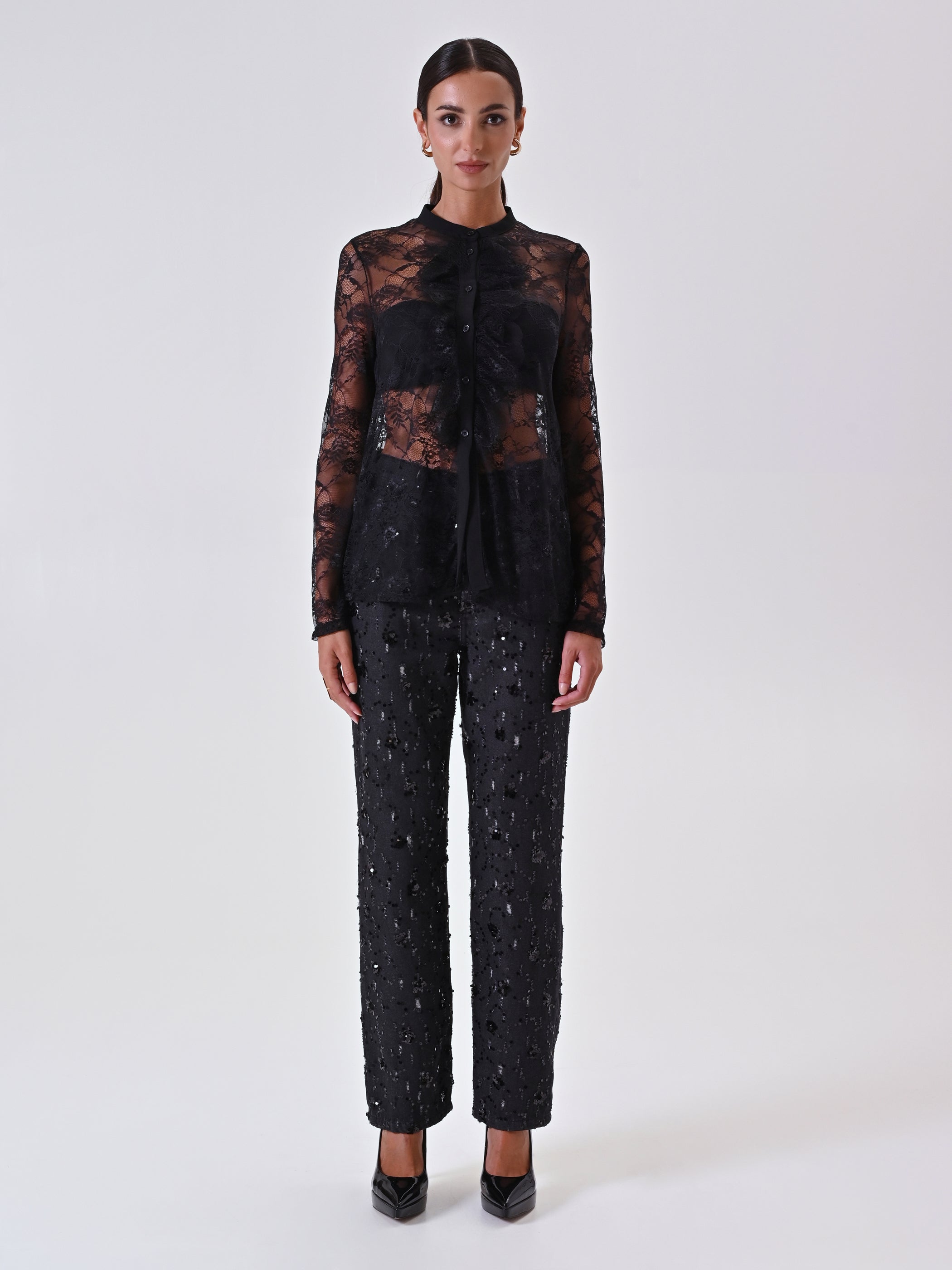 Chemise en dentelle noire
