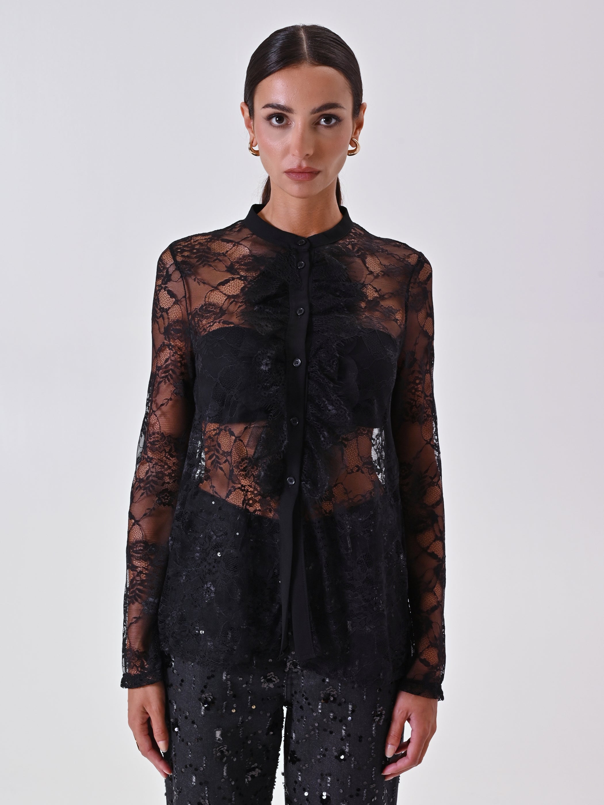 Chemise en dentelle noire