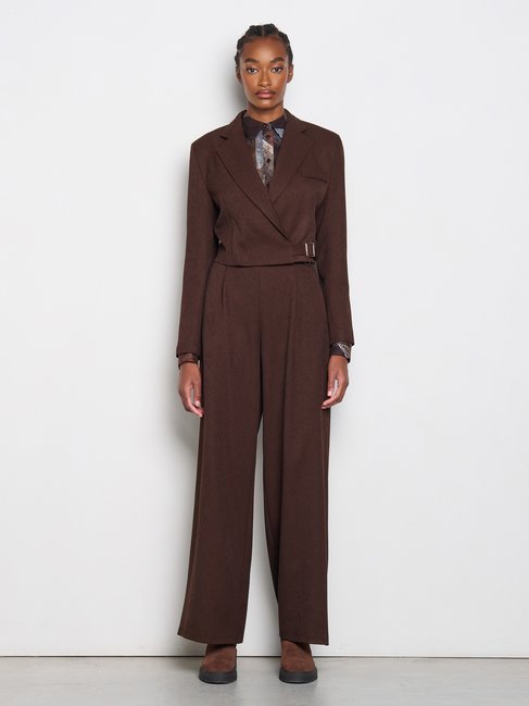 Veste courte chocolat avec boucle