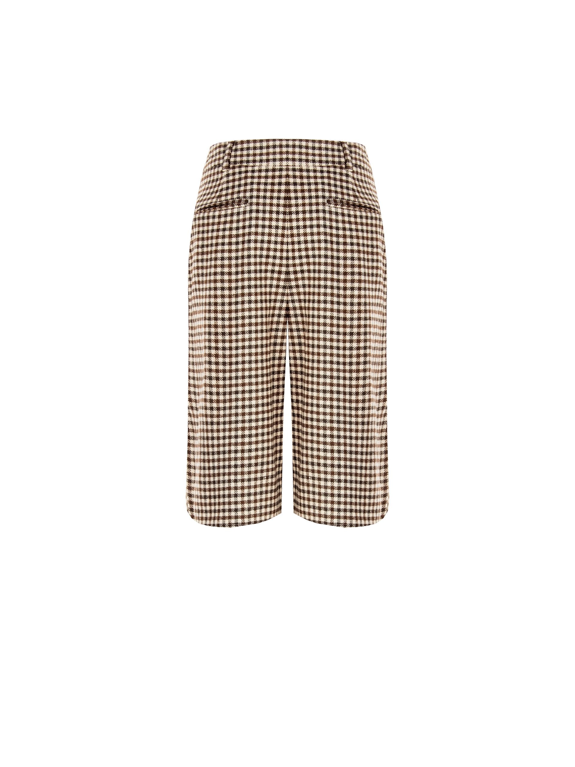 Checked Wide-Leg Culotte Shorts