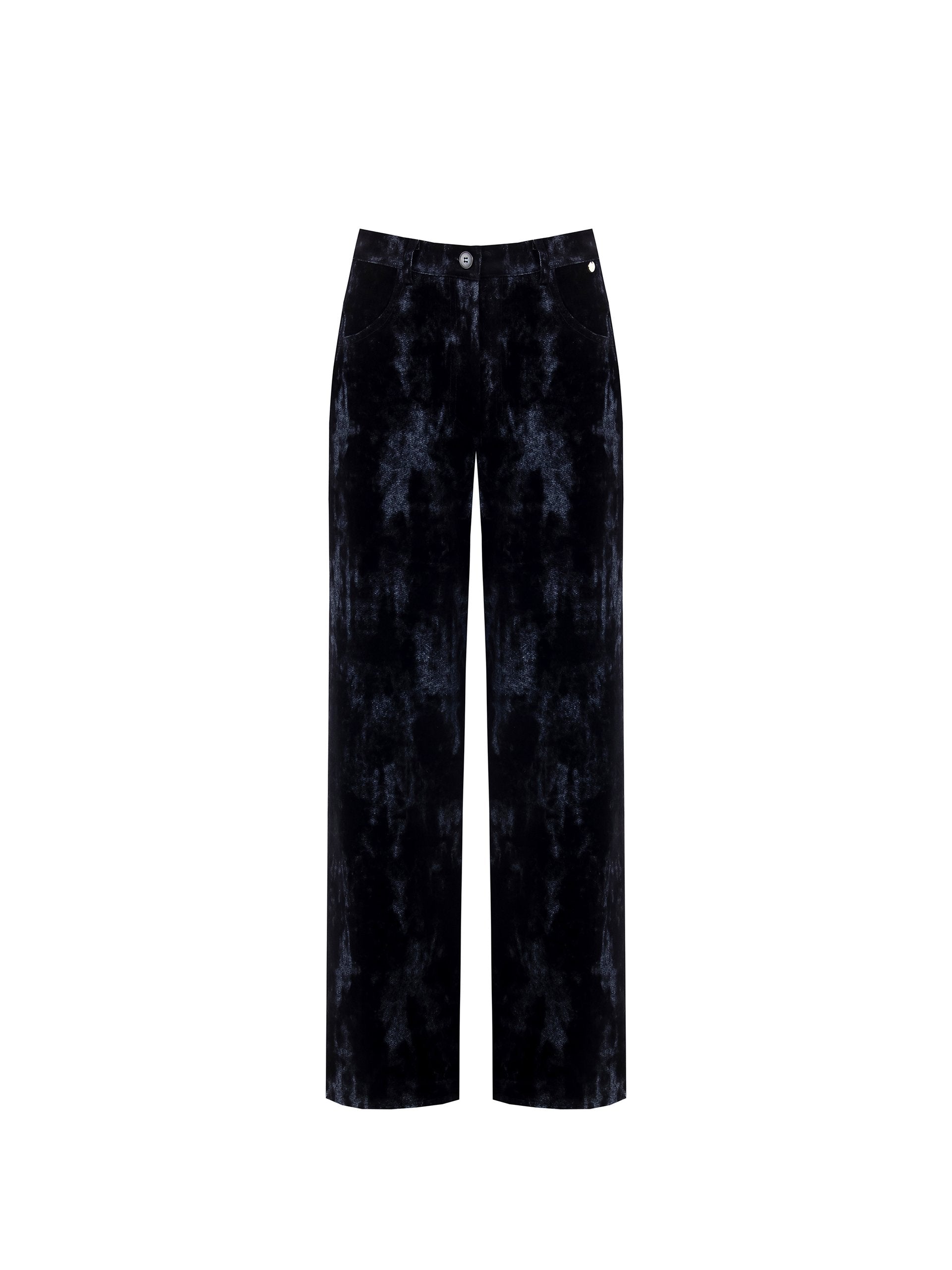 Velvet Wide-Leg Trousers