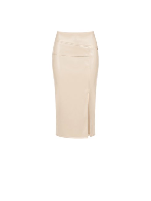 Jupe midi crème sculptante
