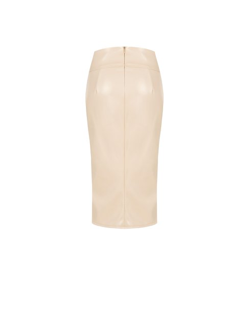 Jupe midi crème sculptante