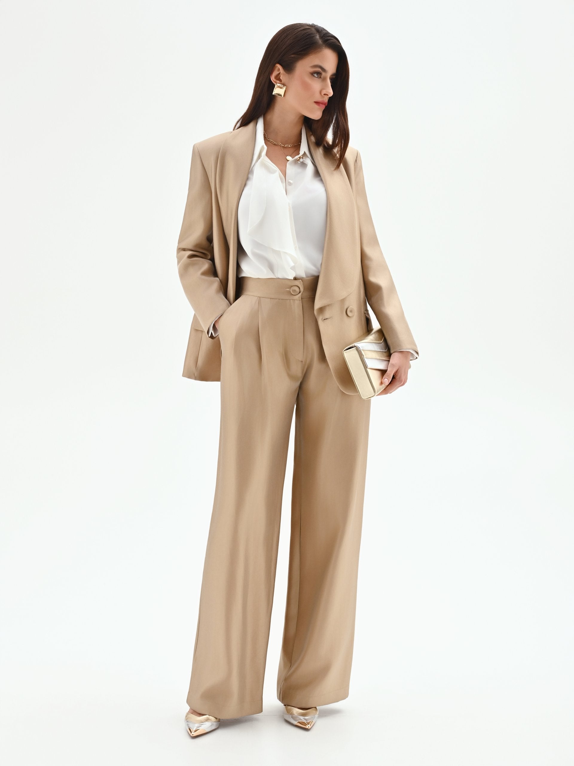Pantalon droit taille haute