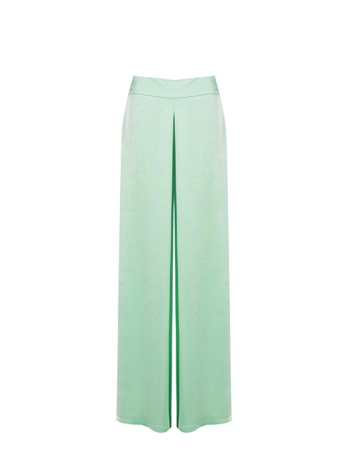 Pantalon taille haute à jambes larges