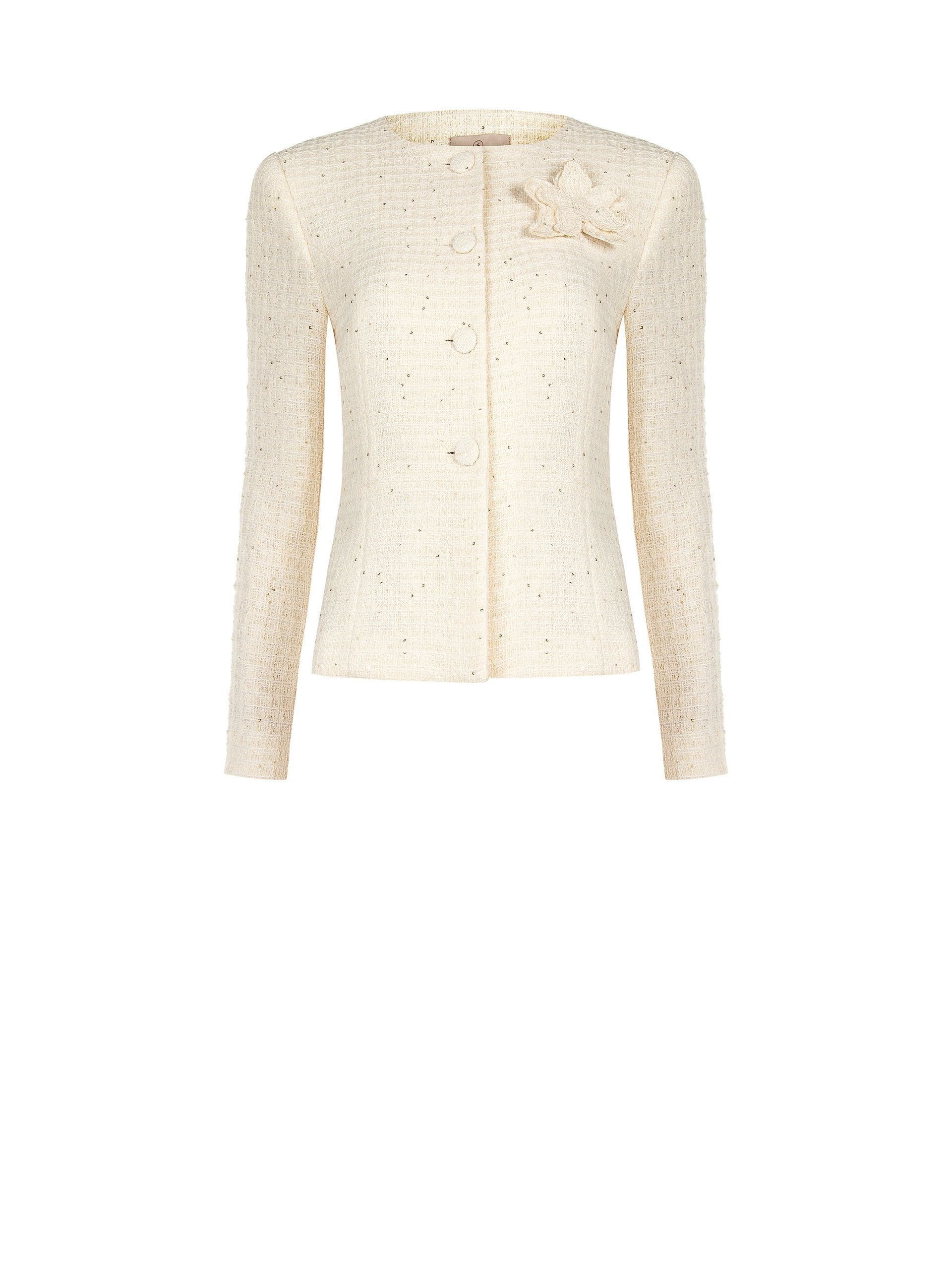 Veste en tweed avec application florale