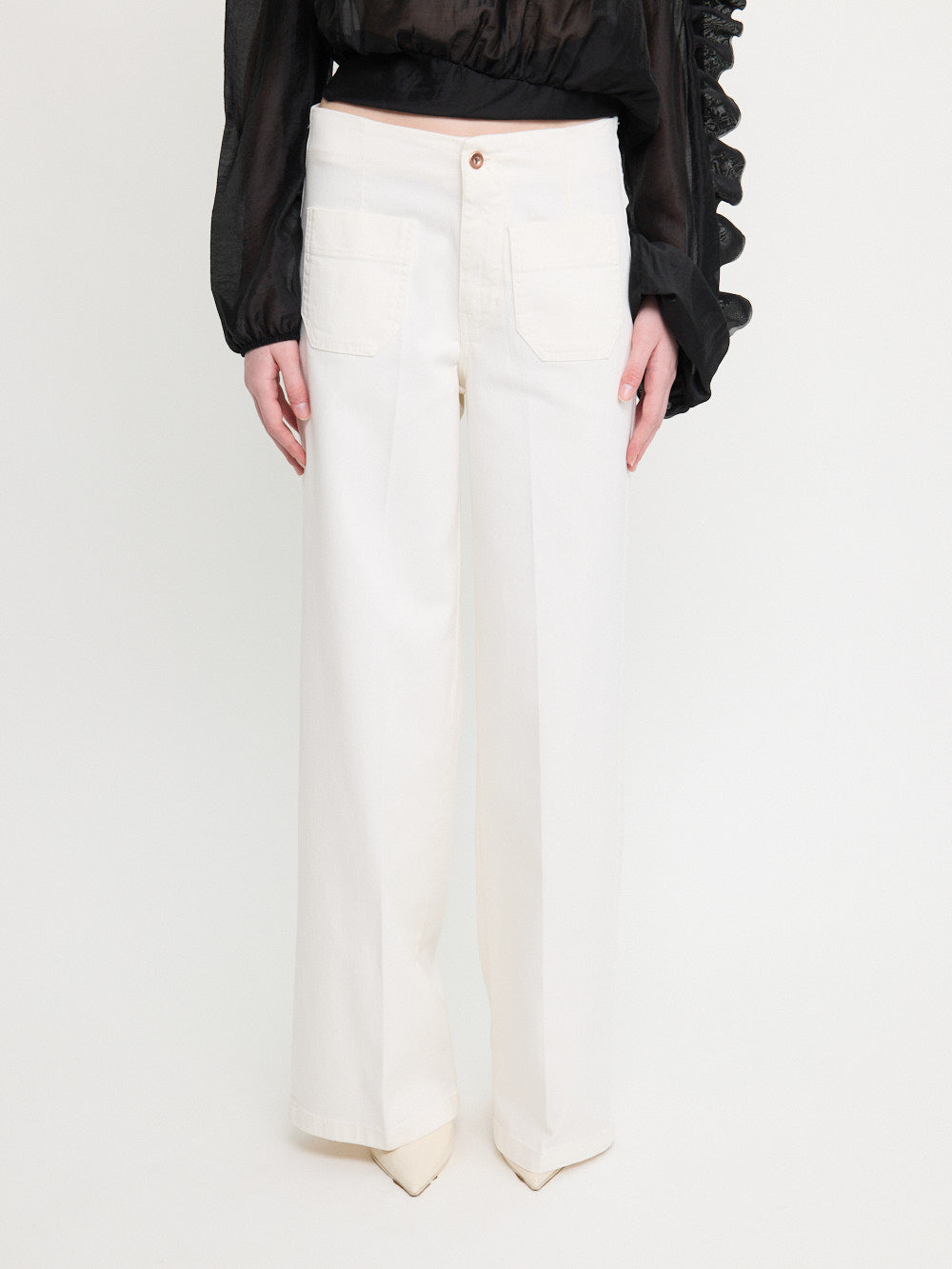 Straight-Leg Trousers Front Pockets