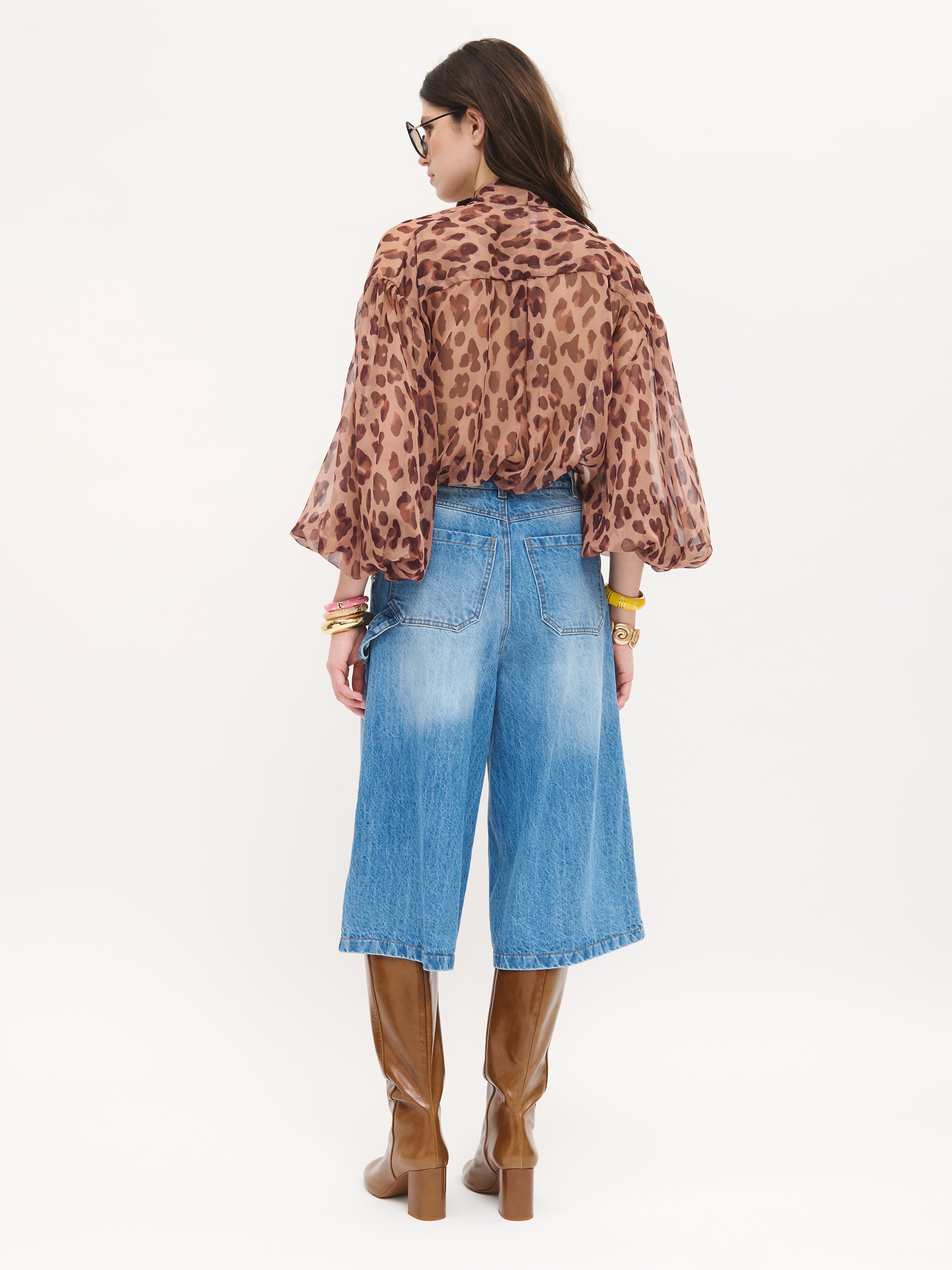 Chemisier léopard semi-transparent