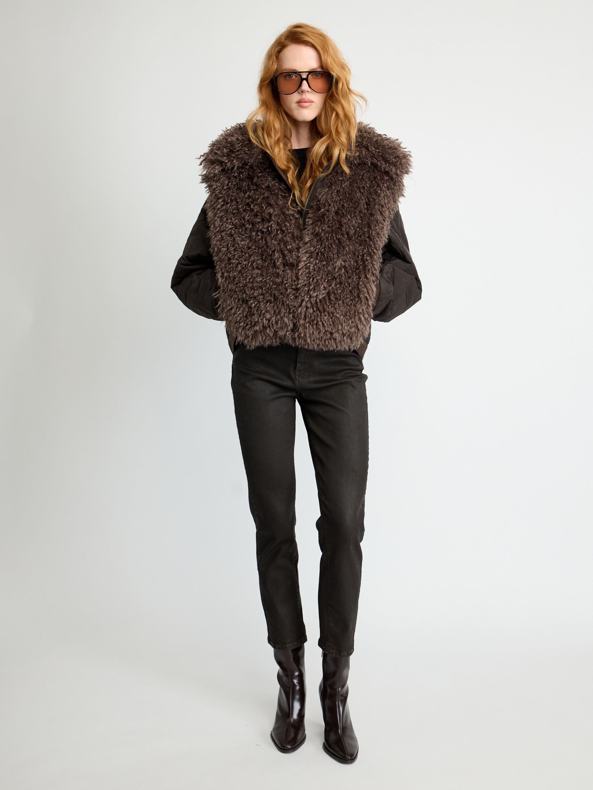 Faux Shearling Bomber Jacket