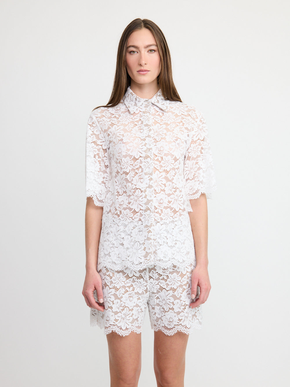 Lace Short Sleeve Shirt