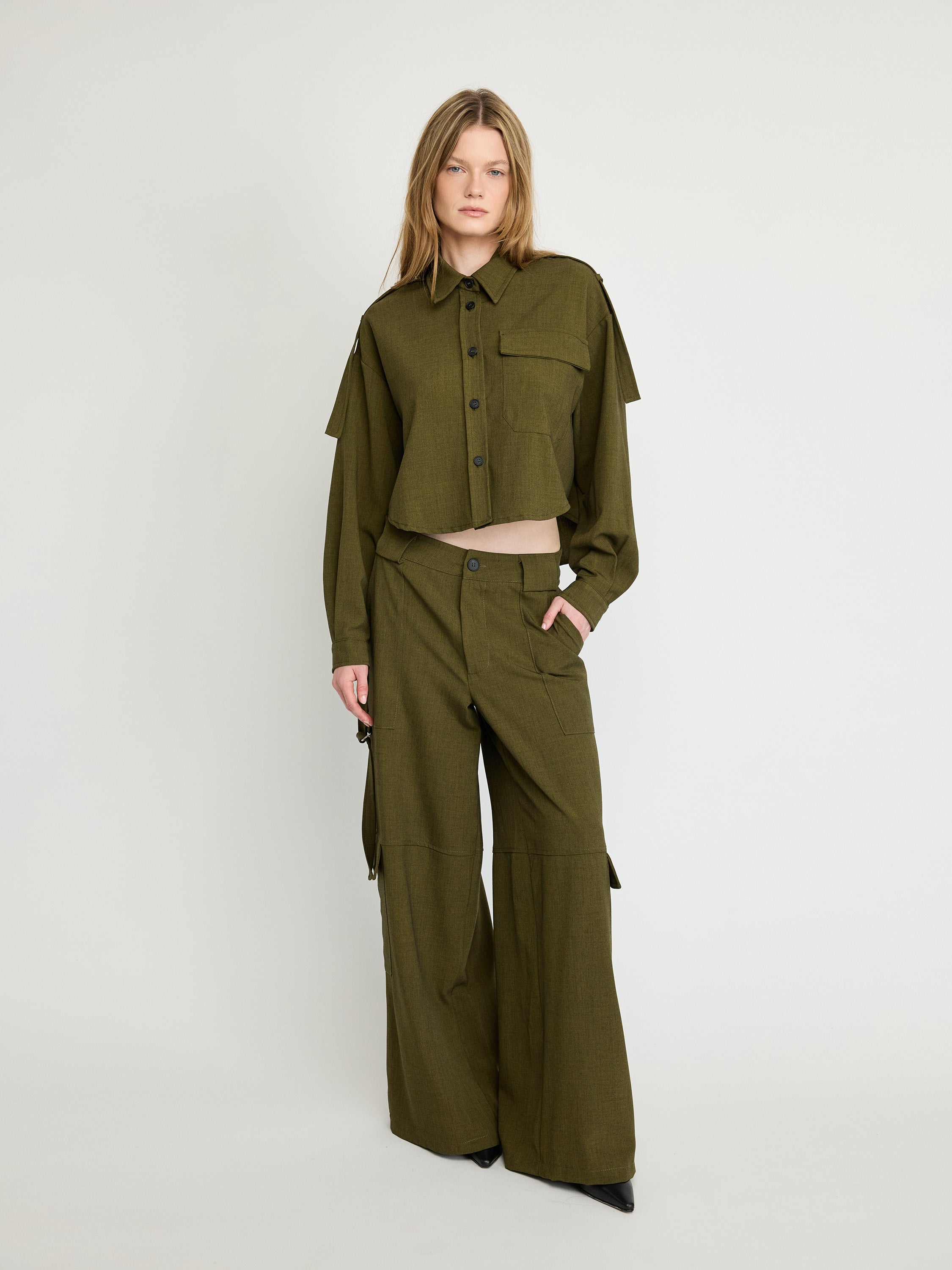 Utility Wide-Leg Trousers