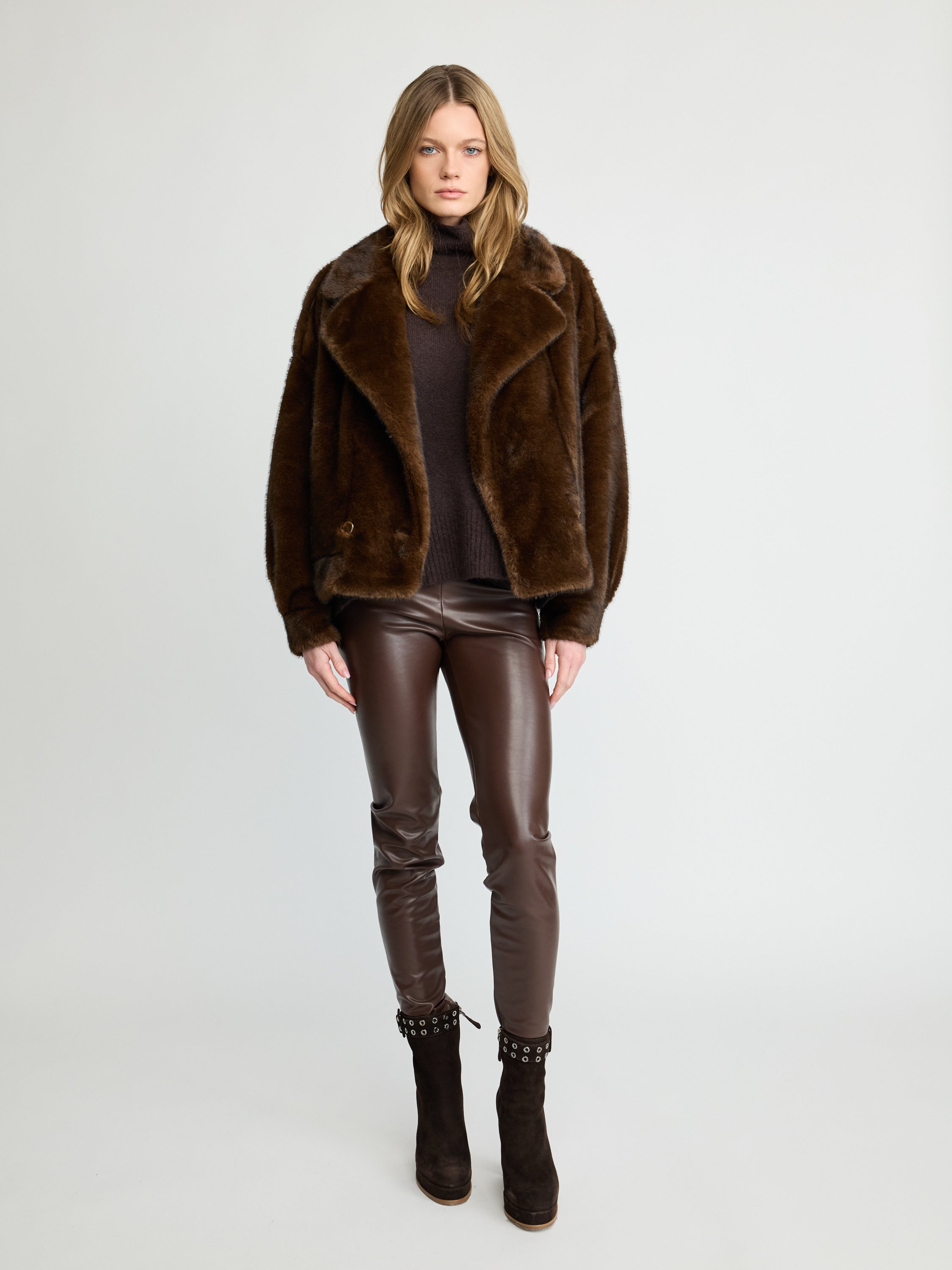 Chocolate Faux Fur Jacket