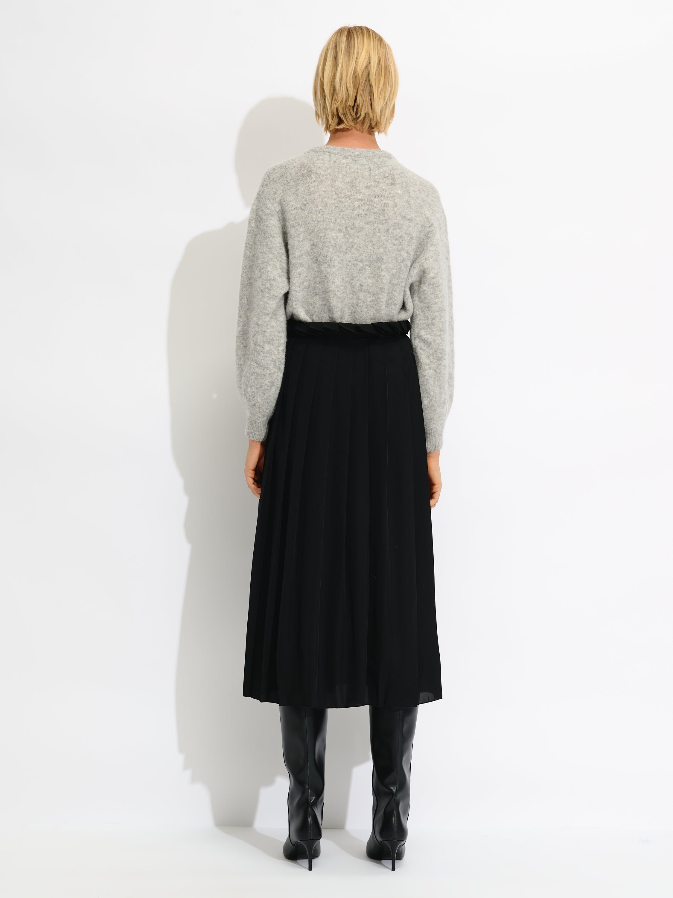 Pleated Belted Skirt