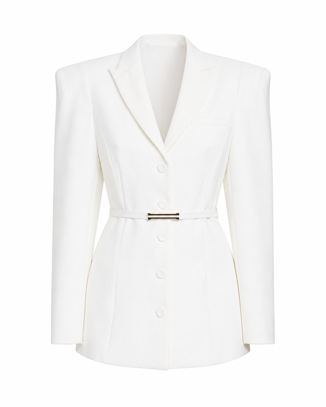 Long Belted Blazer Off-White