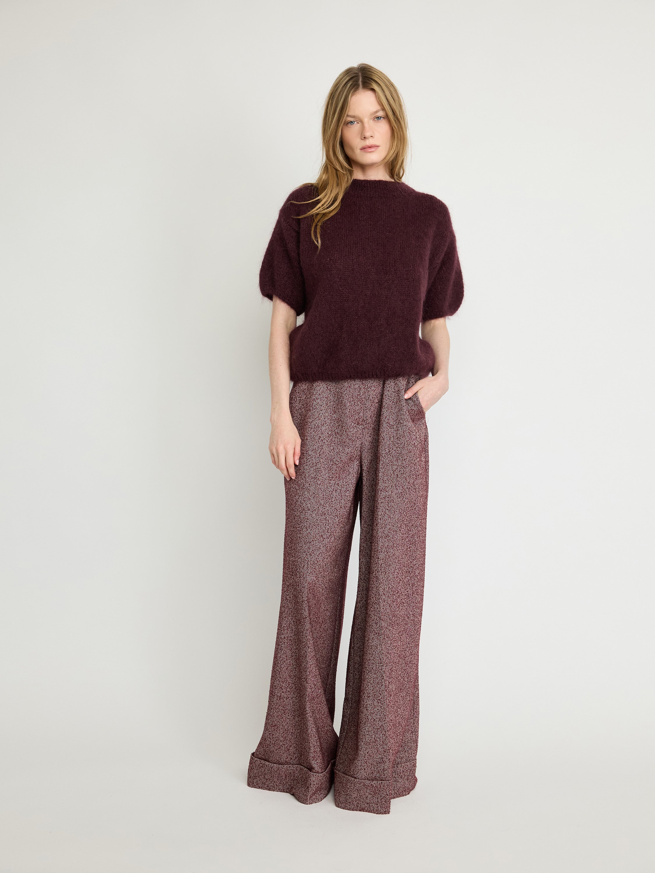 Tricot texturé à manches courtes