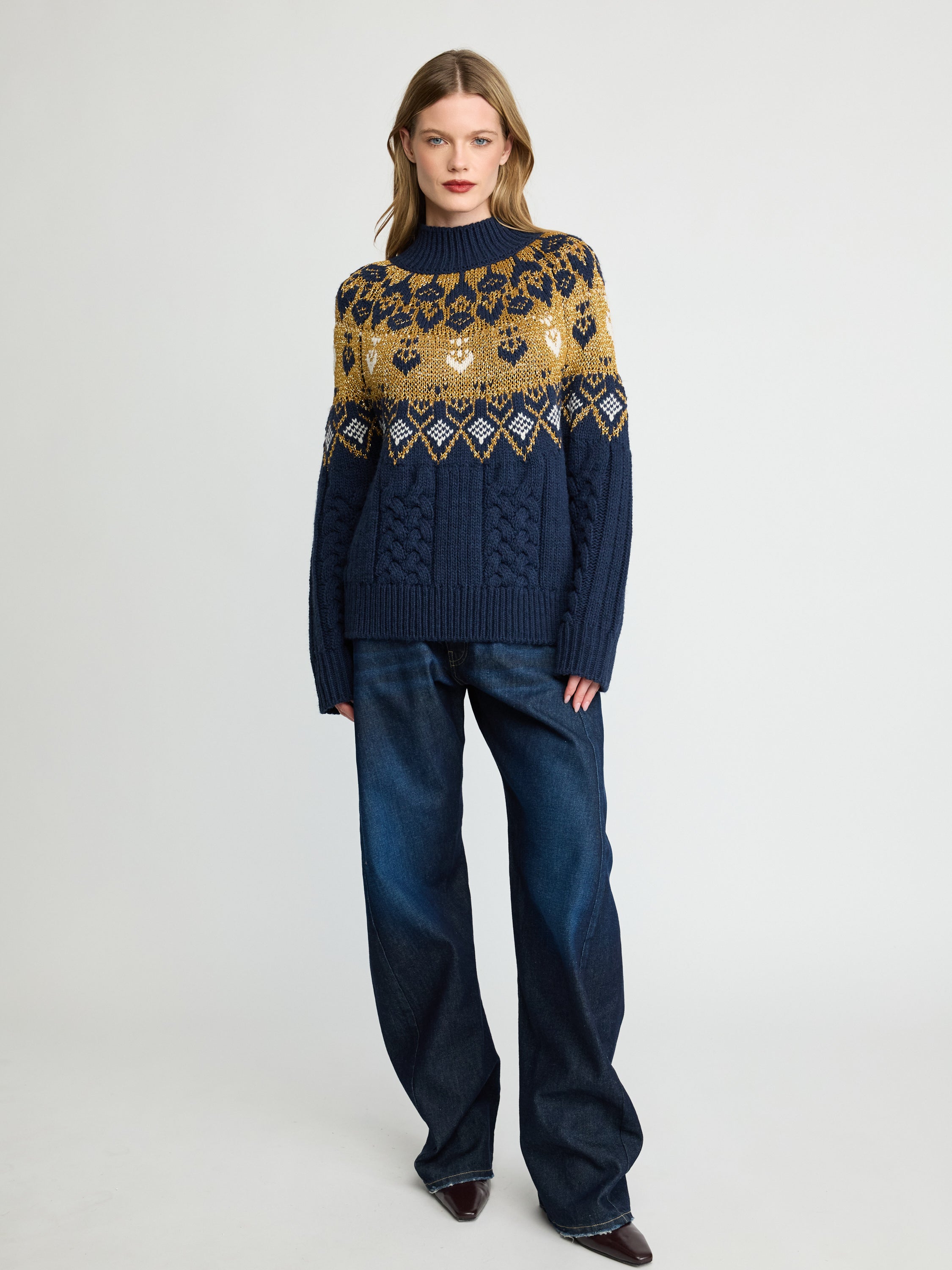 Patterned Knit Pullover