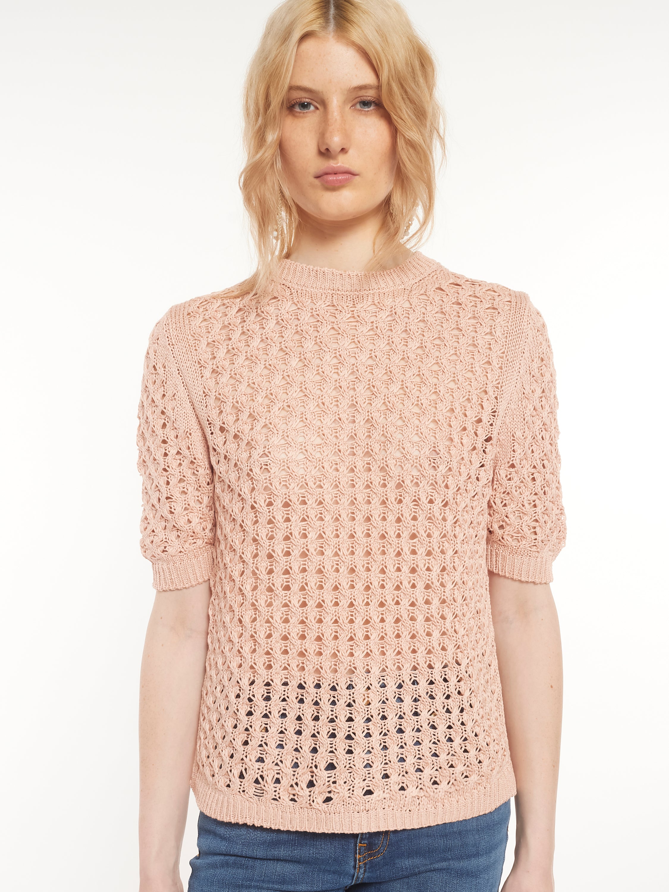 Haut en maille ajourée