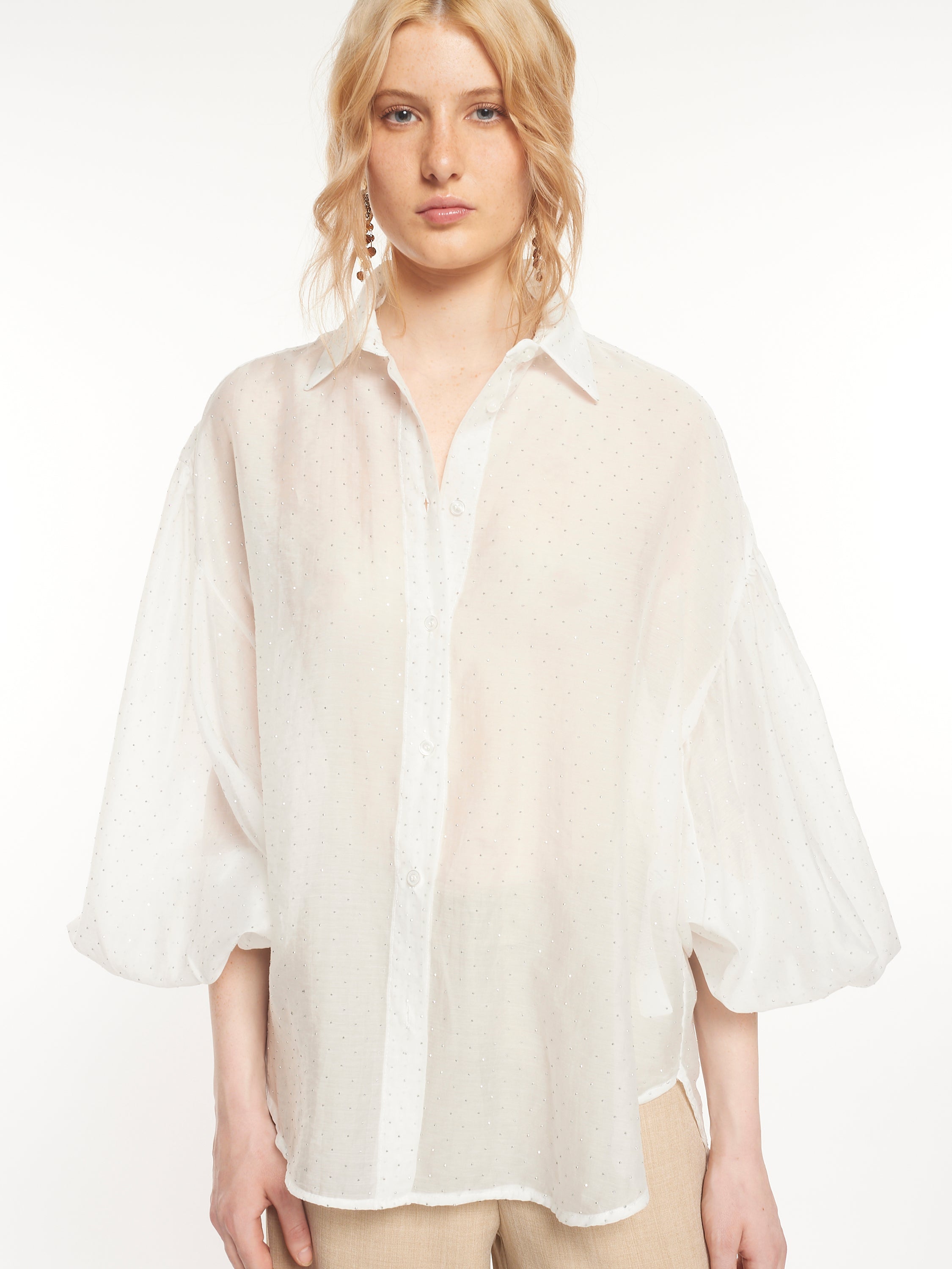 Embellished Sheer Blouse